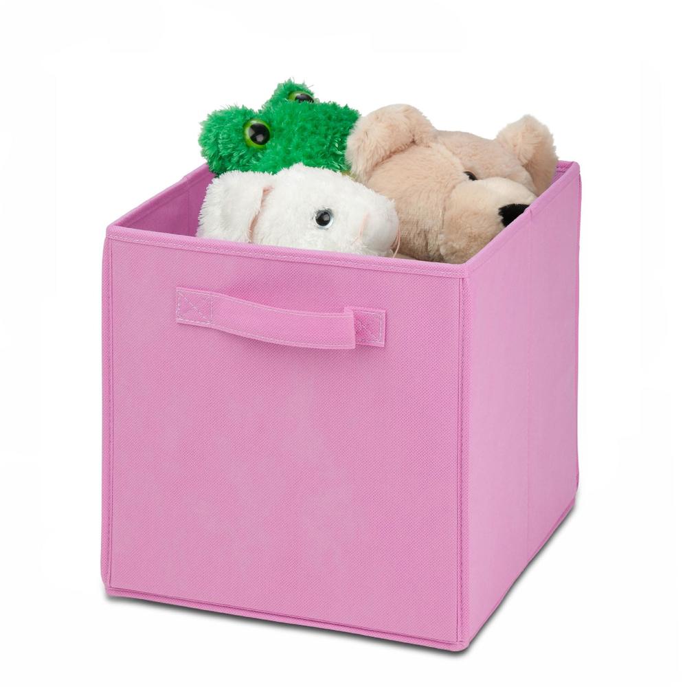 Honey Can Do 4-Pc. Non-Woven Foldable Storage Cube in Pink