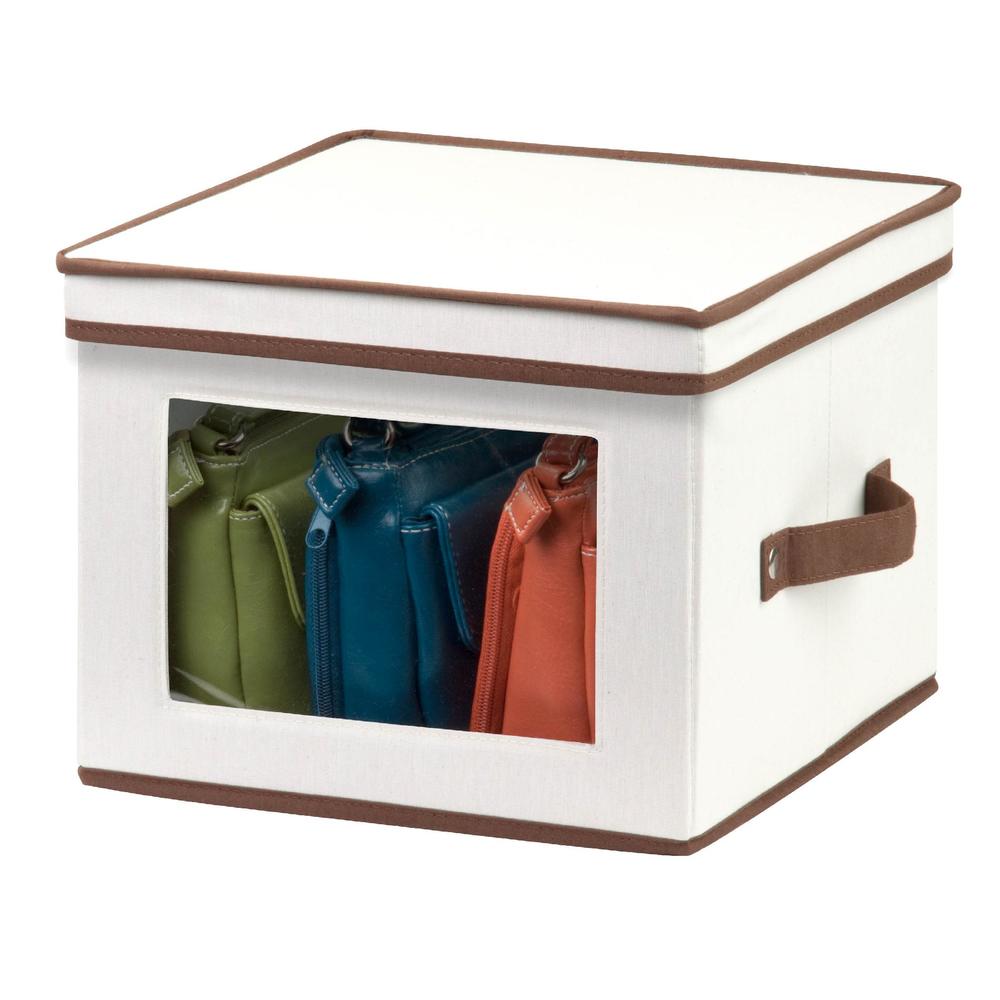 Honey Can Do Medium Storage Box w/ Window Natural Canvas