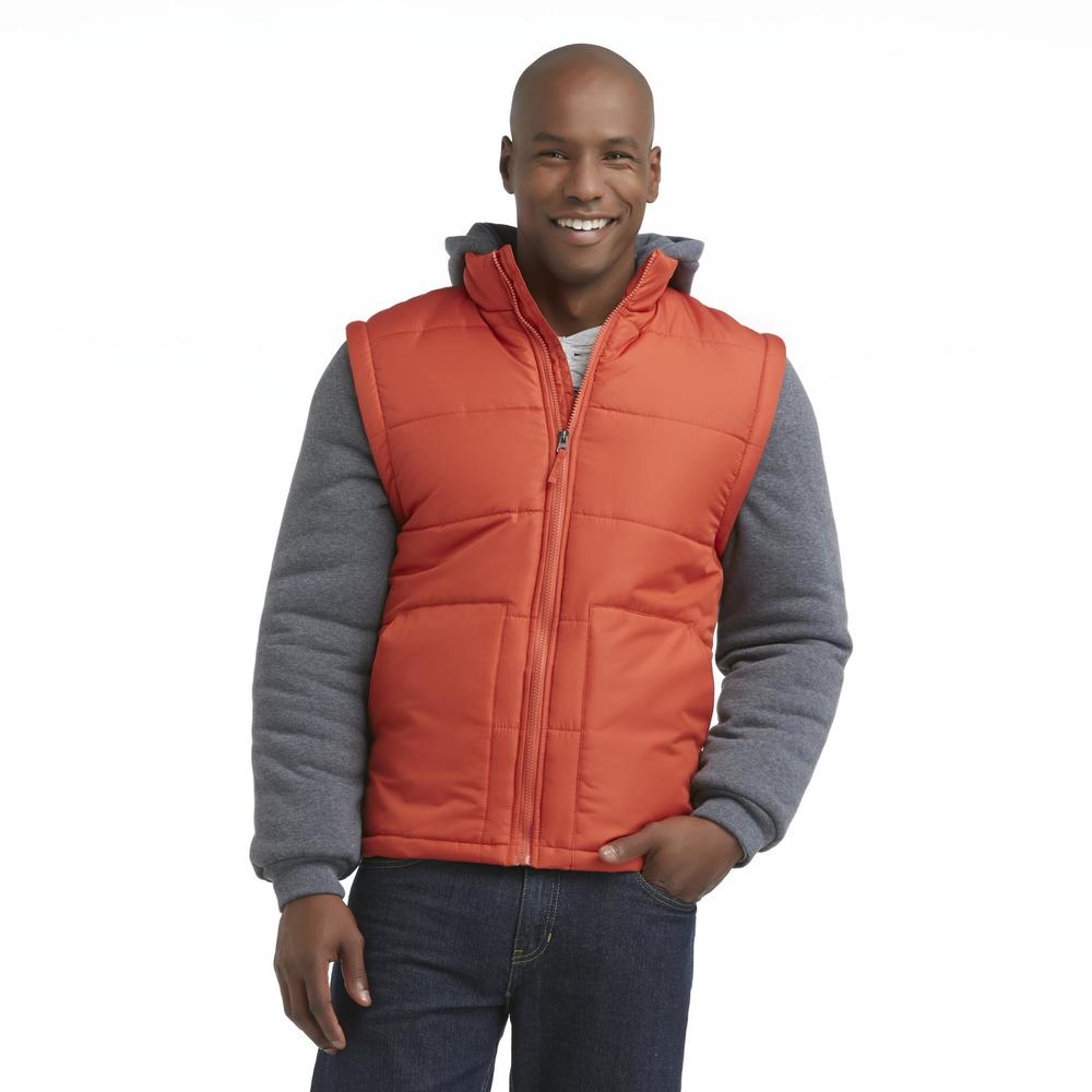 Everlast&reg; Sport Men's Layered-Look Hooded Puffer Vest Jacket