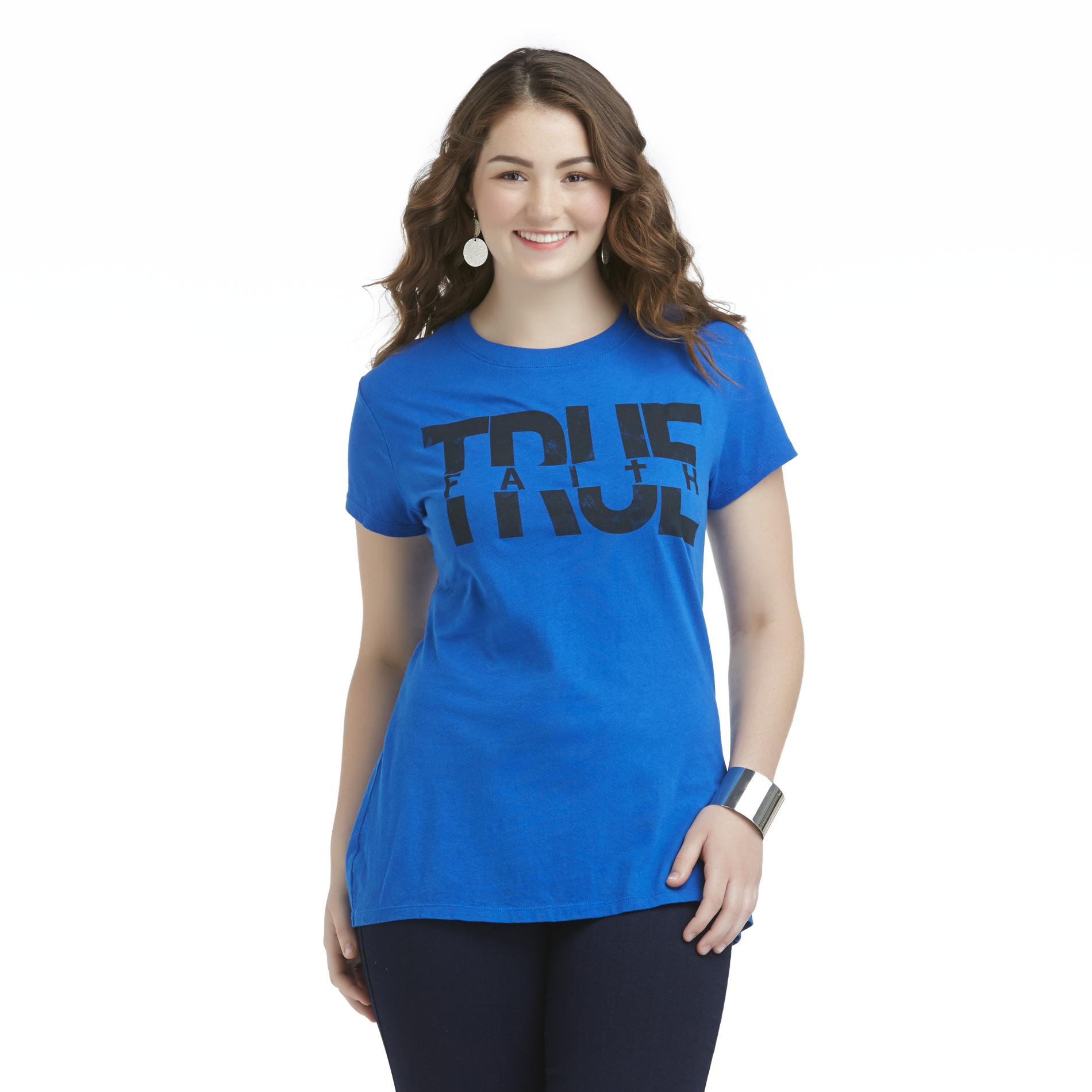 Junior's Plus Graphic T-Shirt - True Faith