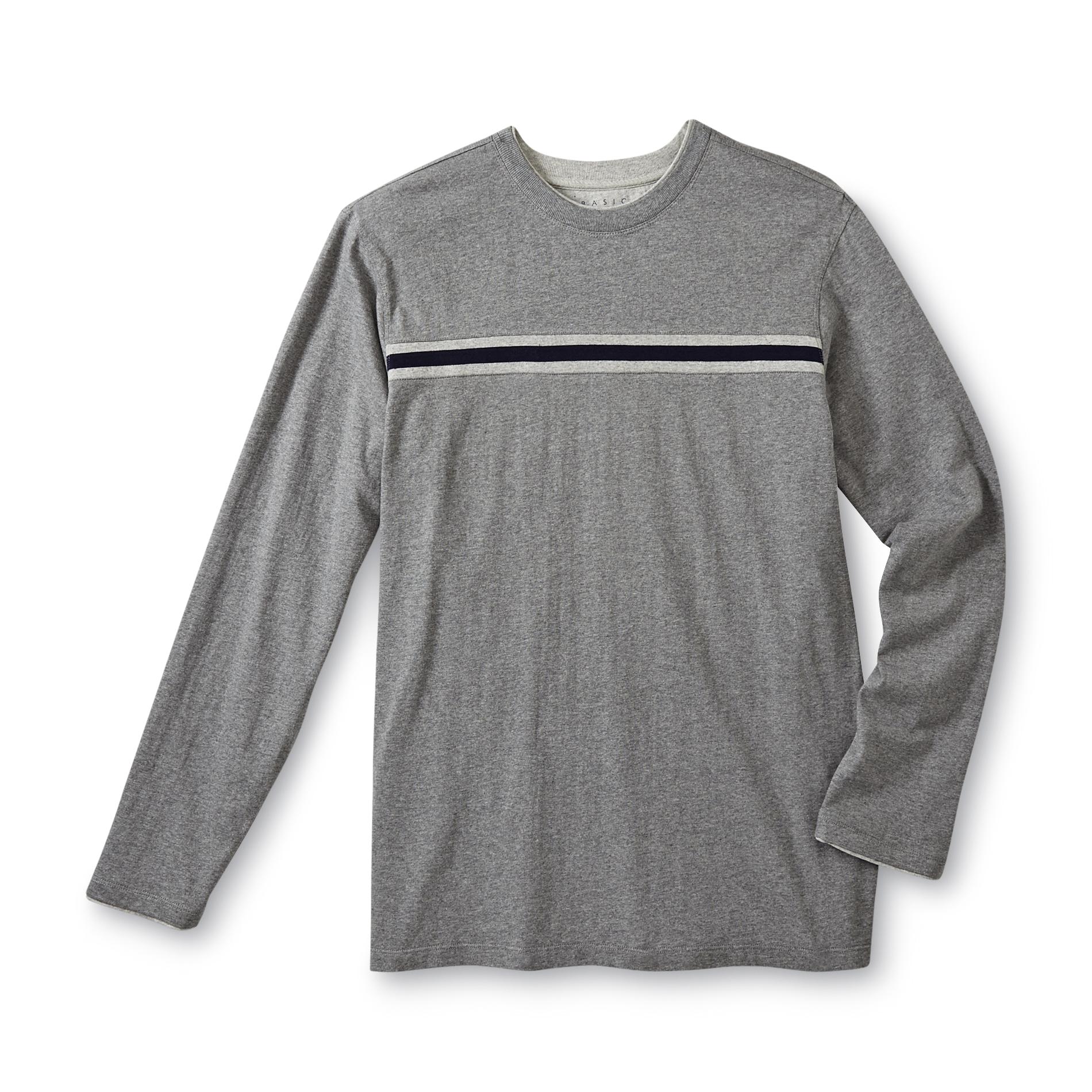 Basic Editions Men's  Long-Sleeve T-Shirt - Striped