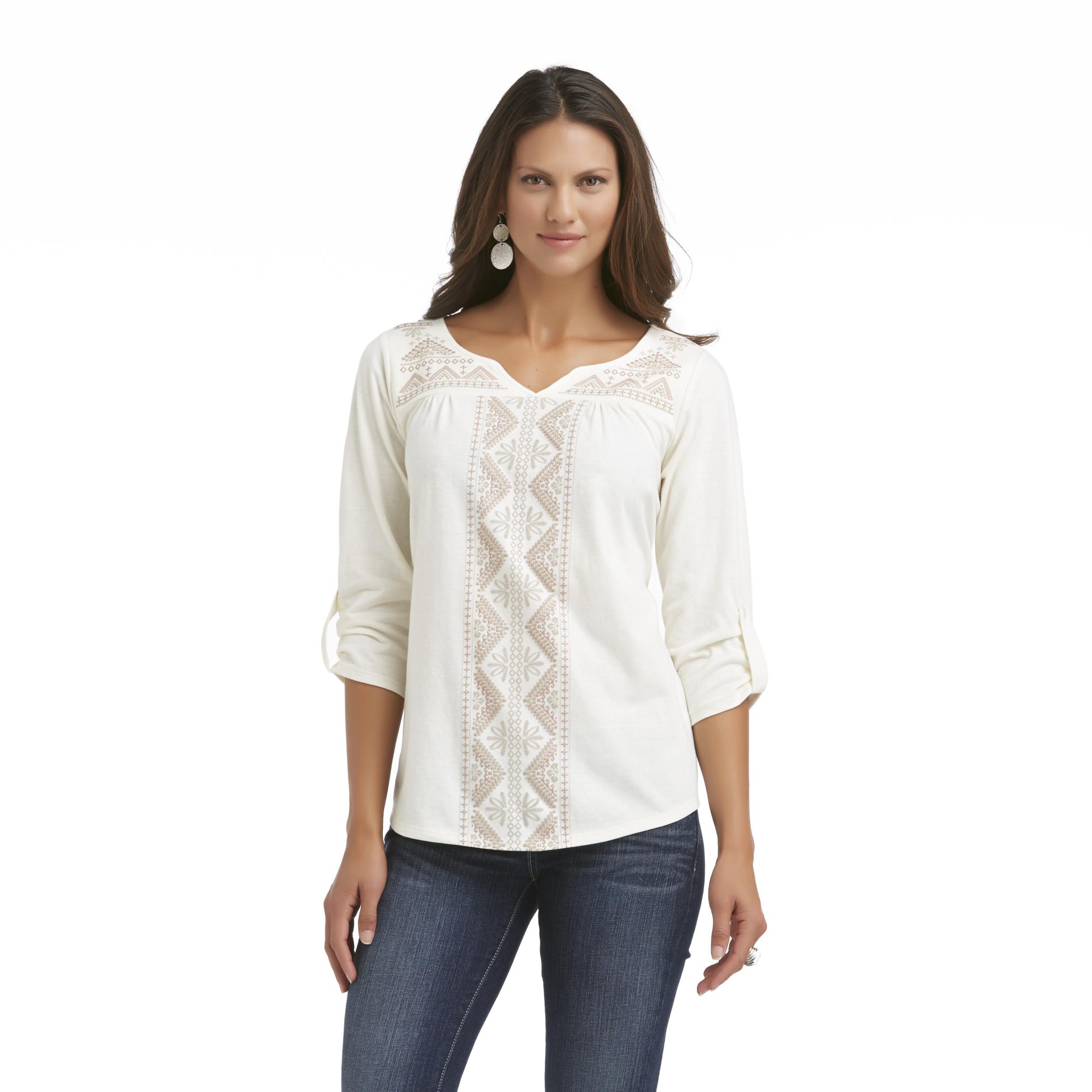 Canyon River Blues Women's Notched-Neck Top - Tribal