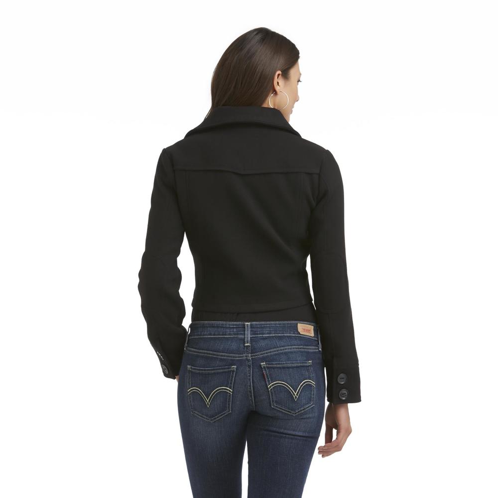 Route 66 Women's Double-Breasted Cropped Peacoat