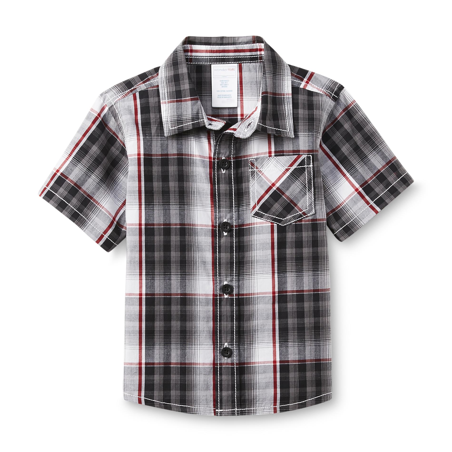 WonderKids Infant & Toddler Boy's Short-Sleeve Button-Front Shirt - Plaid