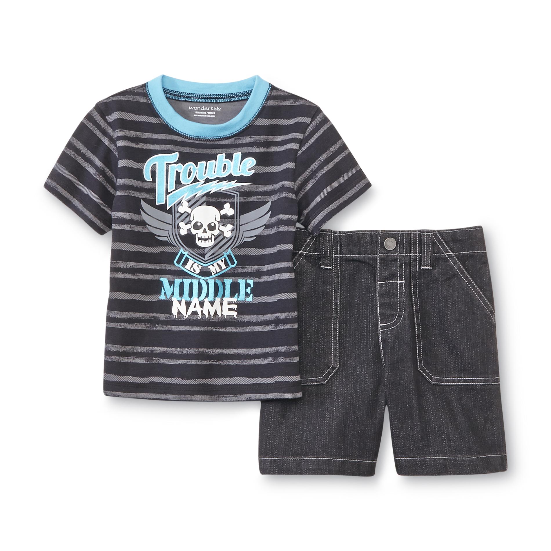 WonderKids Infant & Toddler Boy's Graphic T-Shirt & Shorts - Trouble