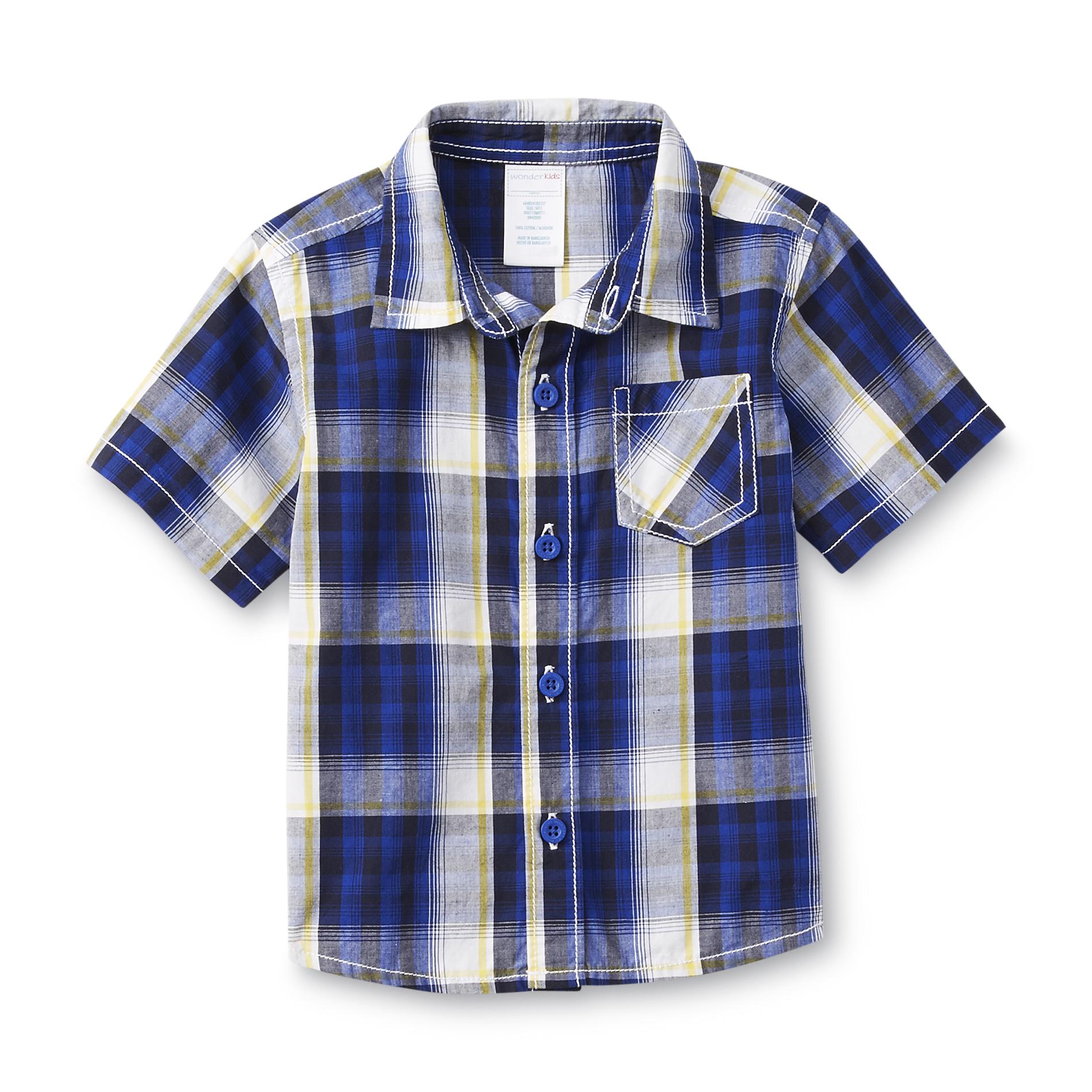 WonderKids Infant & Toddler Boy's Short-Sleeve Button-Front Shirt - Plaid