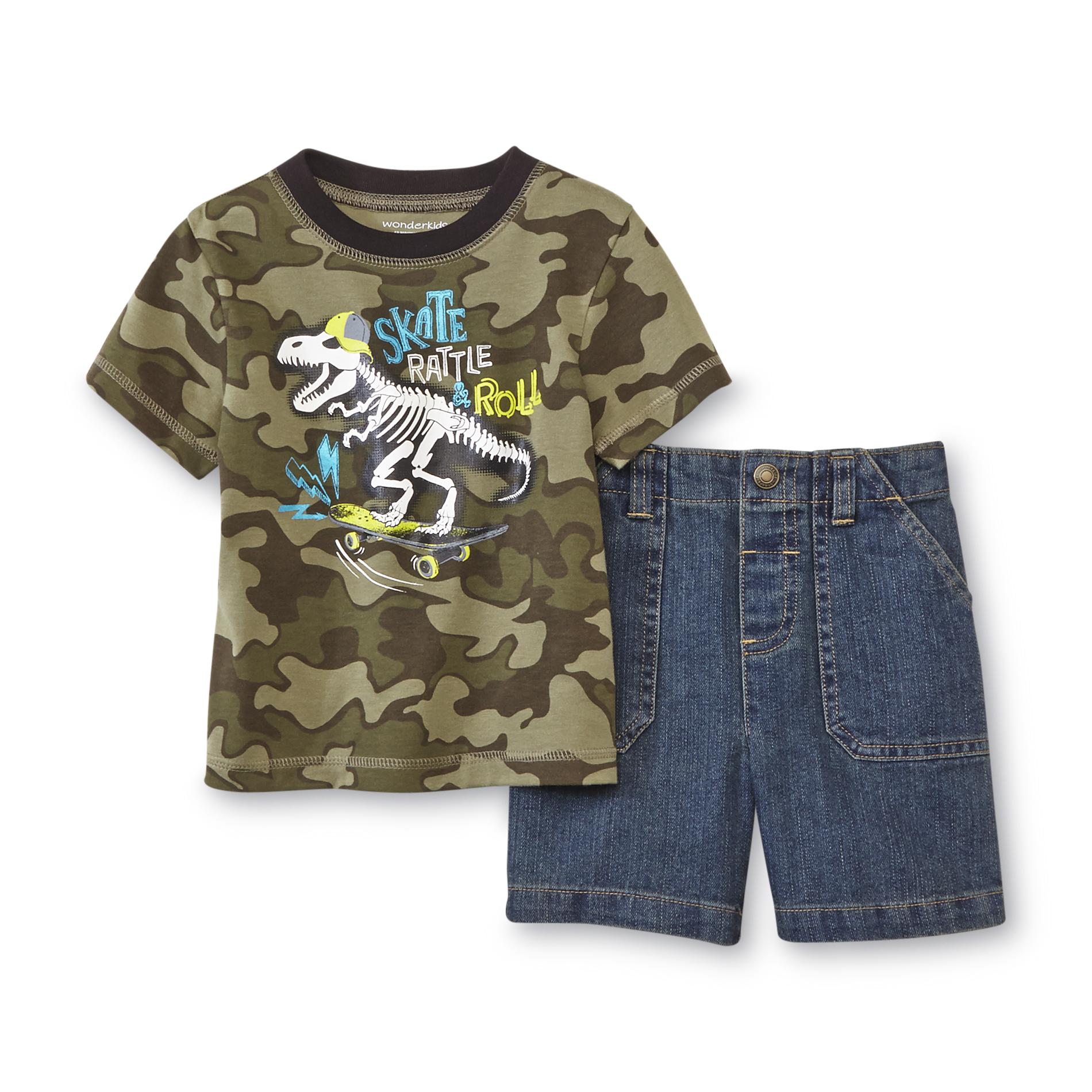 WonderKids Infant & Toddler Boy's Graphic T-Shirt & Shorts - Dino Skate