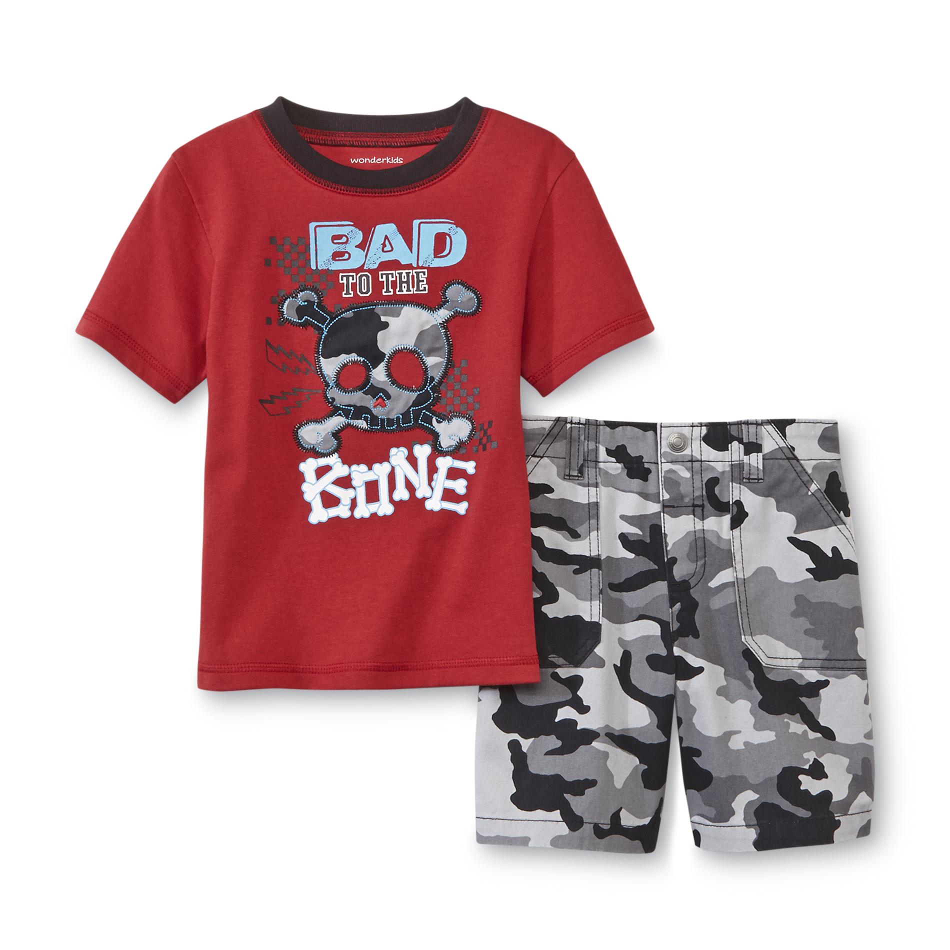 WonderKids Toddler Boy's T-Shirt & Shorts - Skull