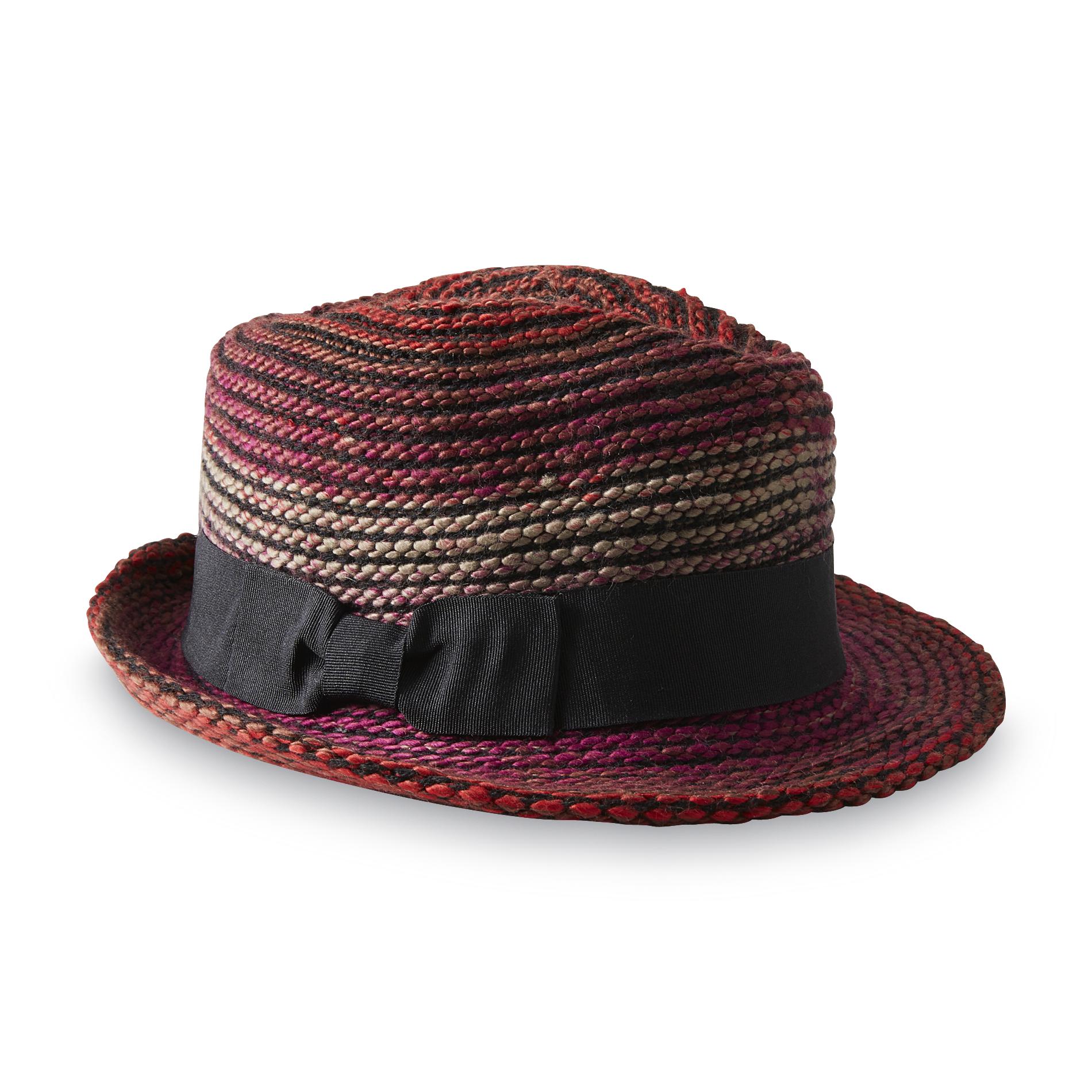 Joe Boxer Junior's Sweater Knit Banded Fedora - Striped