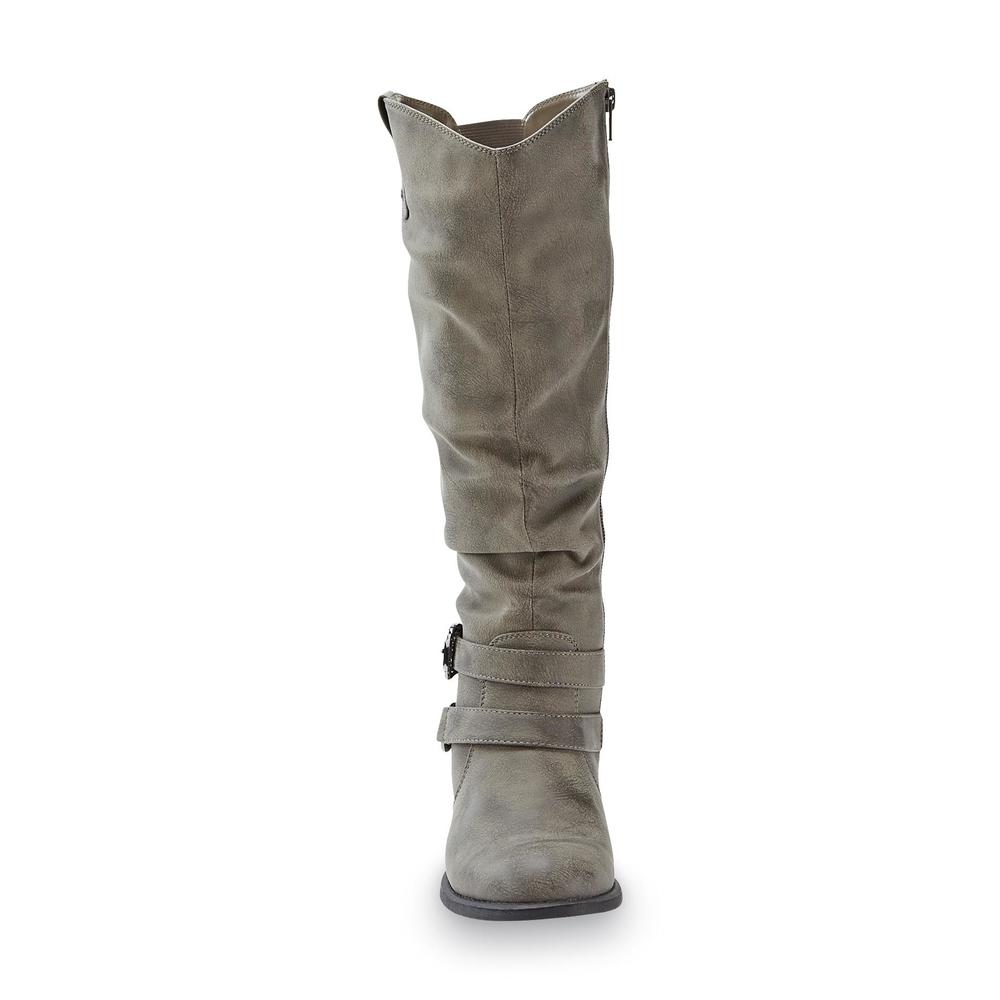 Soda Women's Eden 15-1/2" Taupe Wide  Extened Calf Riding Boot