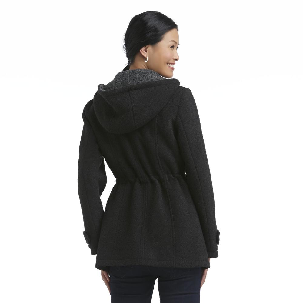 Basic Editions Women's Hooded Boucle Jacket