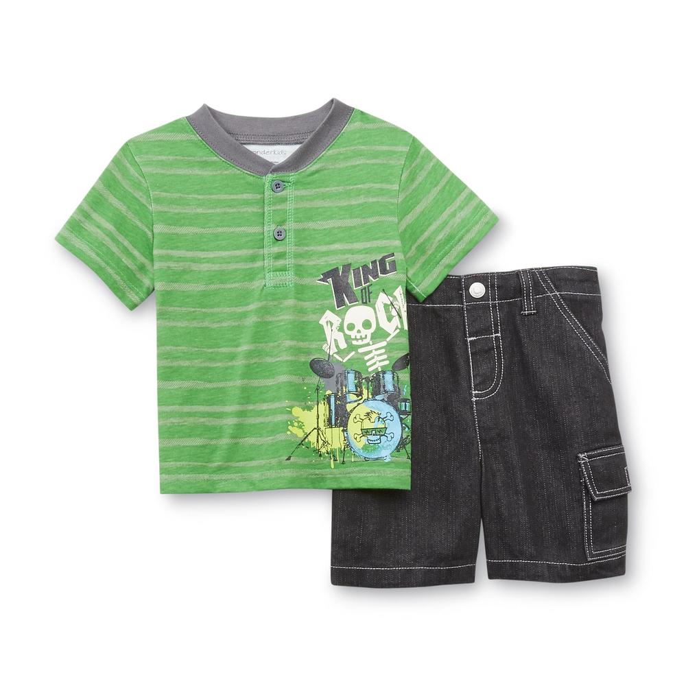 WonderKids Infant & Toddler Boy's T-Shirt & Denim Shorts - Skeleton