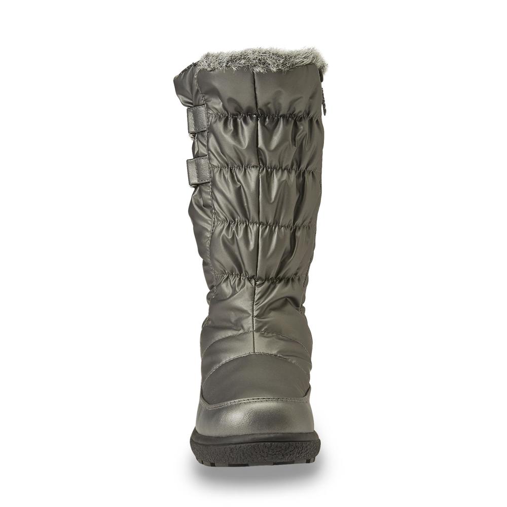 Totes Women's Chiberia Quilted Winter Boot - Pewter
