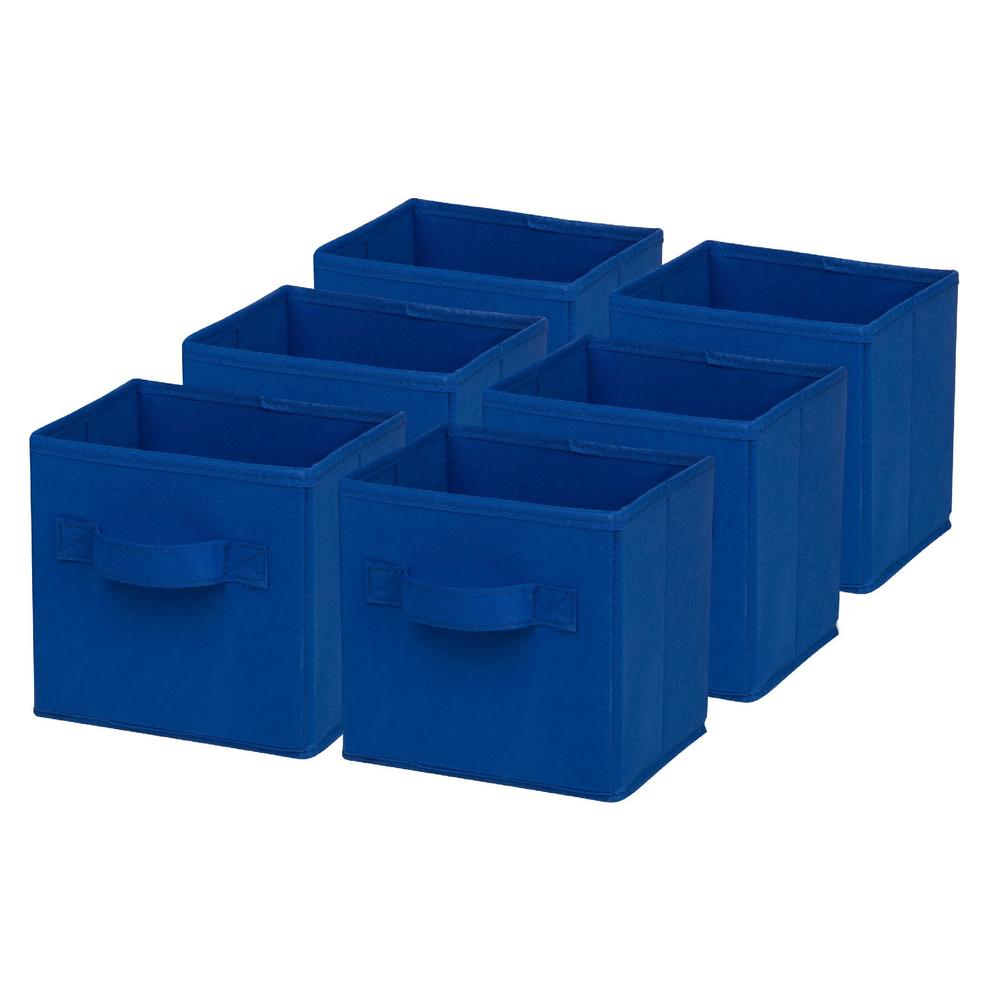 Honey Can Do 6Pc. Mini Foldable Storage Cubes in Blue