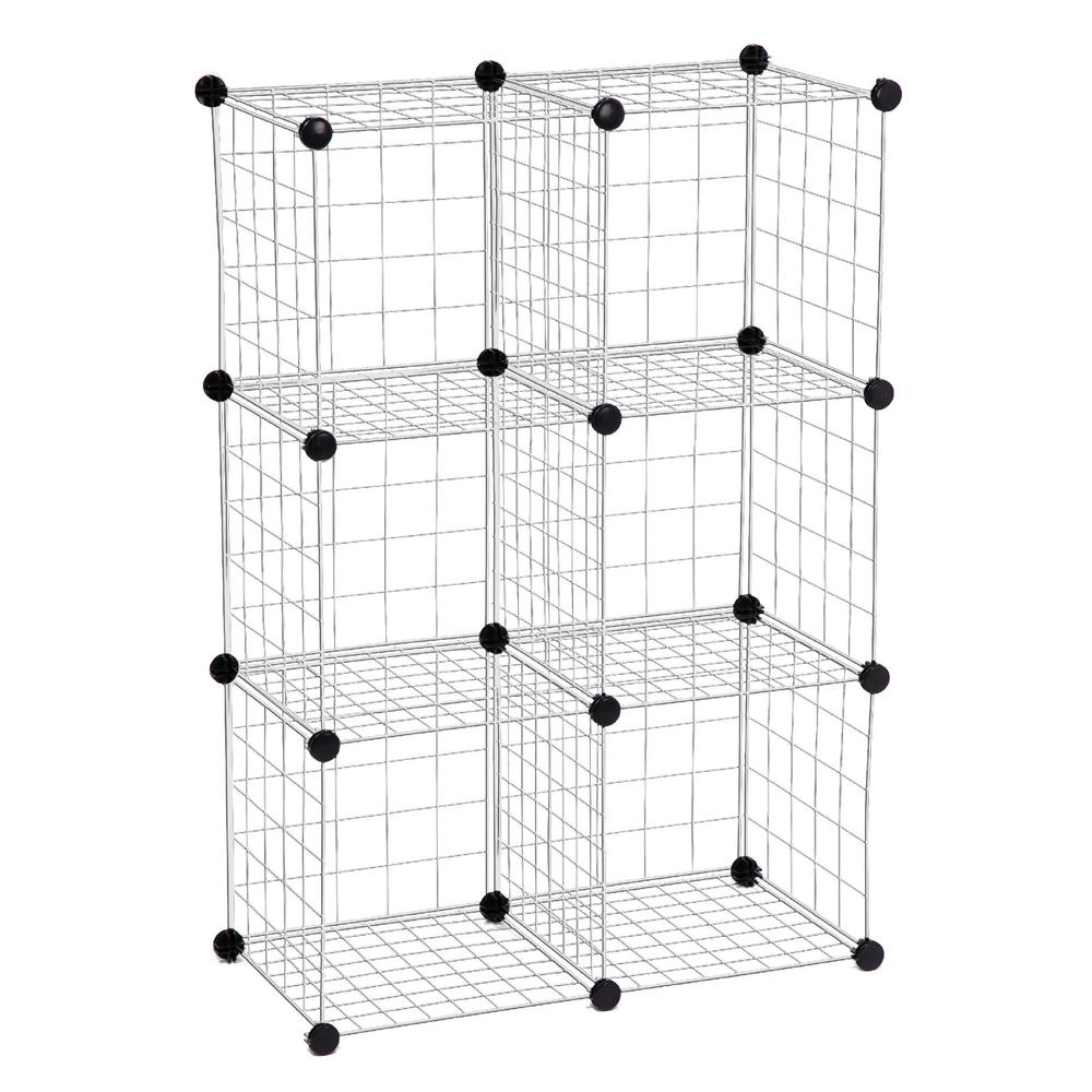 Honey Can Do 6 Pack Modular Mesh Storage Cube, Silver