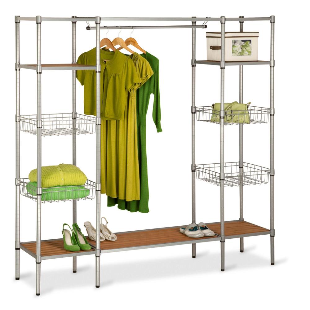 Honey Can Do Freestanding Steel Closet with Basket Shelves