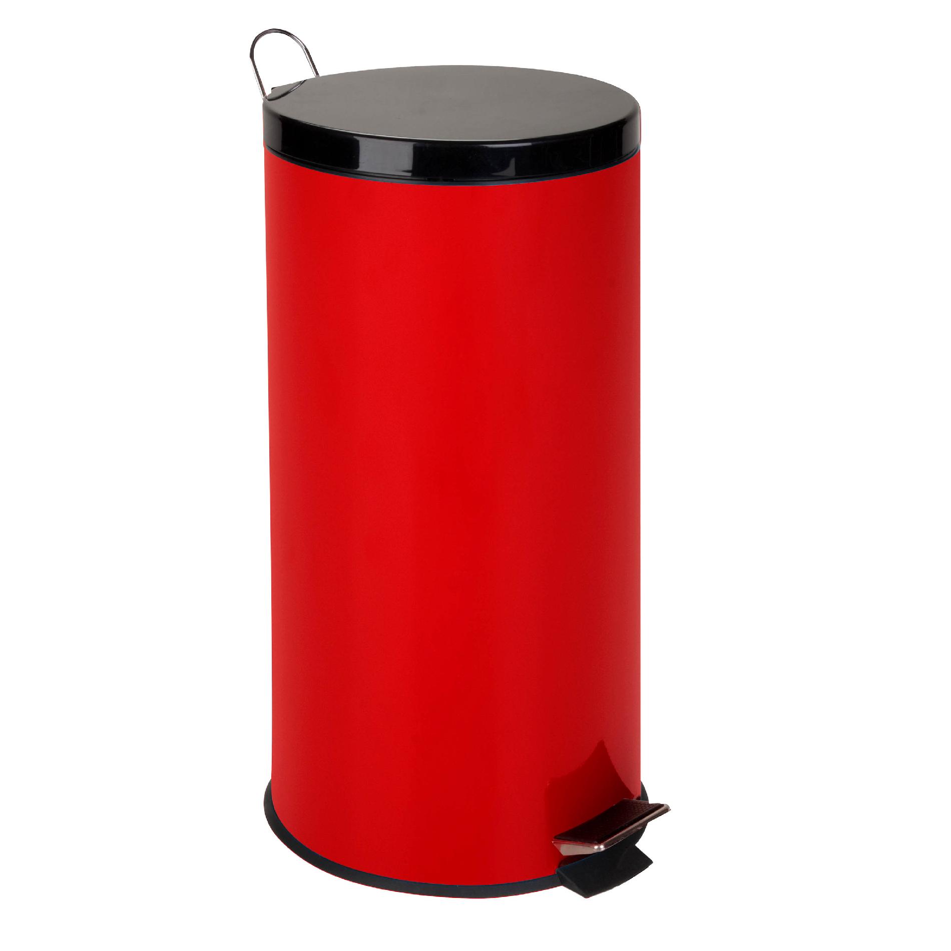 Honey Can Do 30L Round Step Can - Ruby Red
