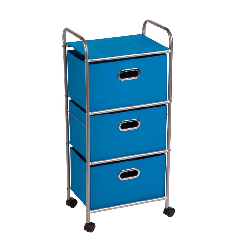 Honey Can Do 3 Drawer Rolling Cart blue