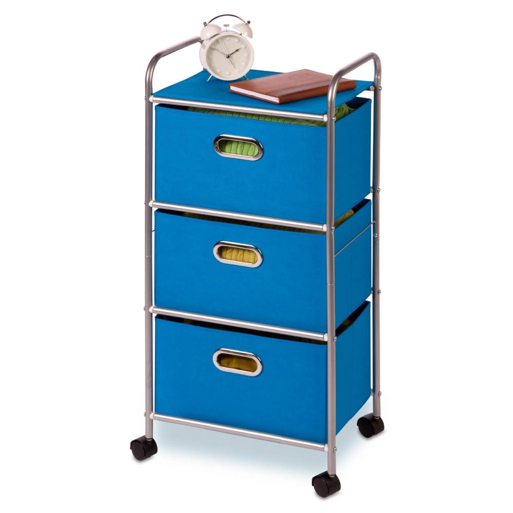 Honey Can Do 3 Drawer Rolling Cart blue