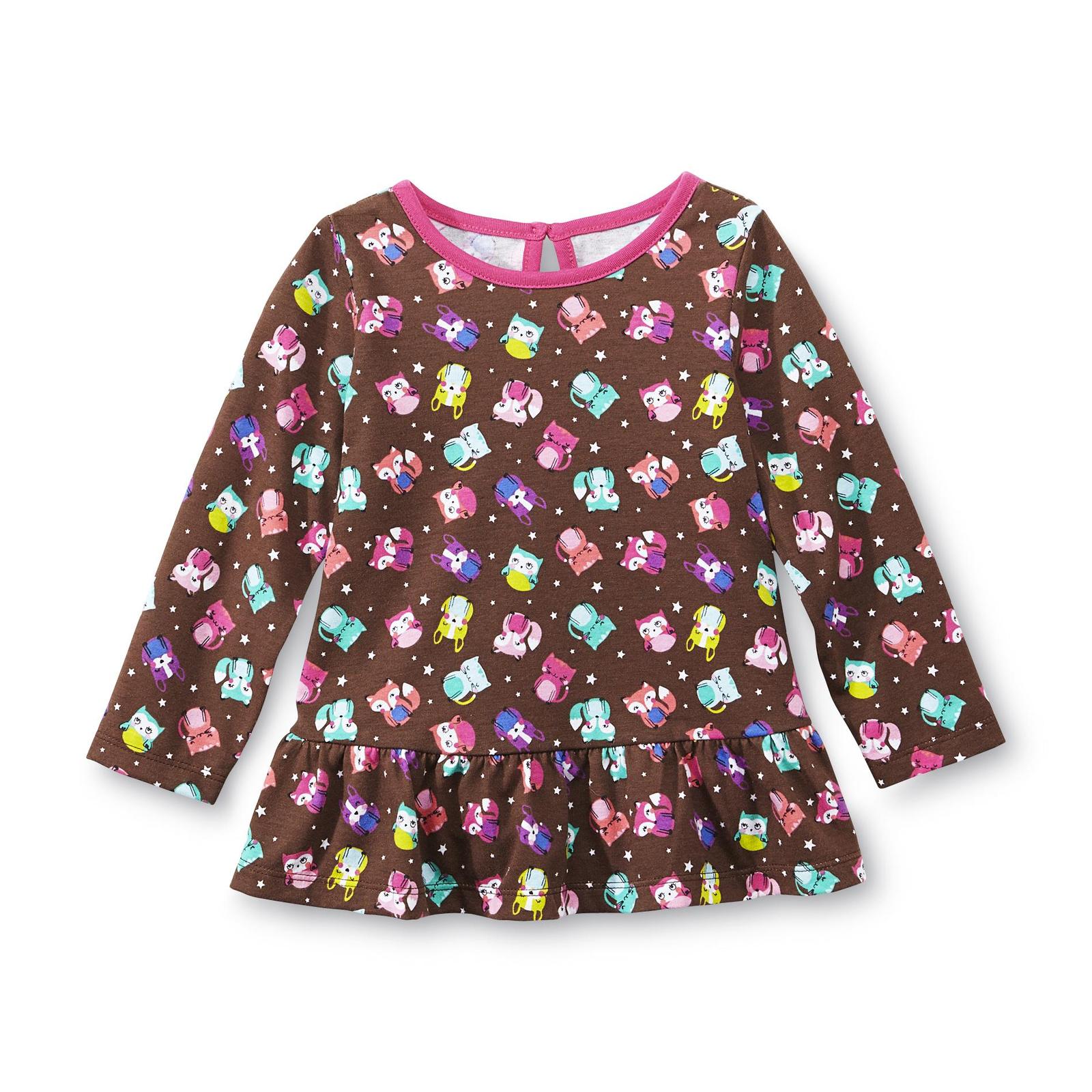 WonderKids Infant & Toddler Girl's Long-Sleeve Peplum Top - Animals