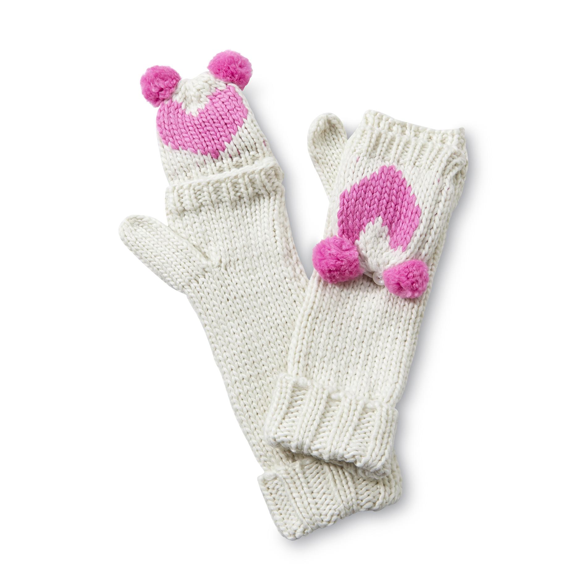 Joe Boxer Junior's Knit Convertible Gloves - Hearts