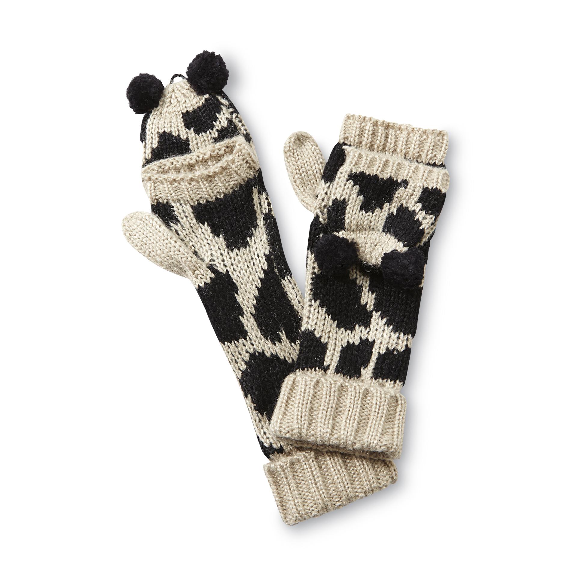 Joe Boxer Junior's Knit Convertible Gloves - Animal