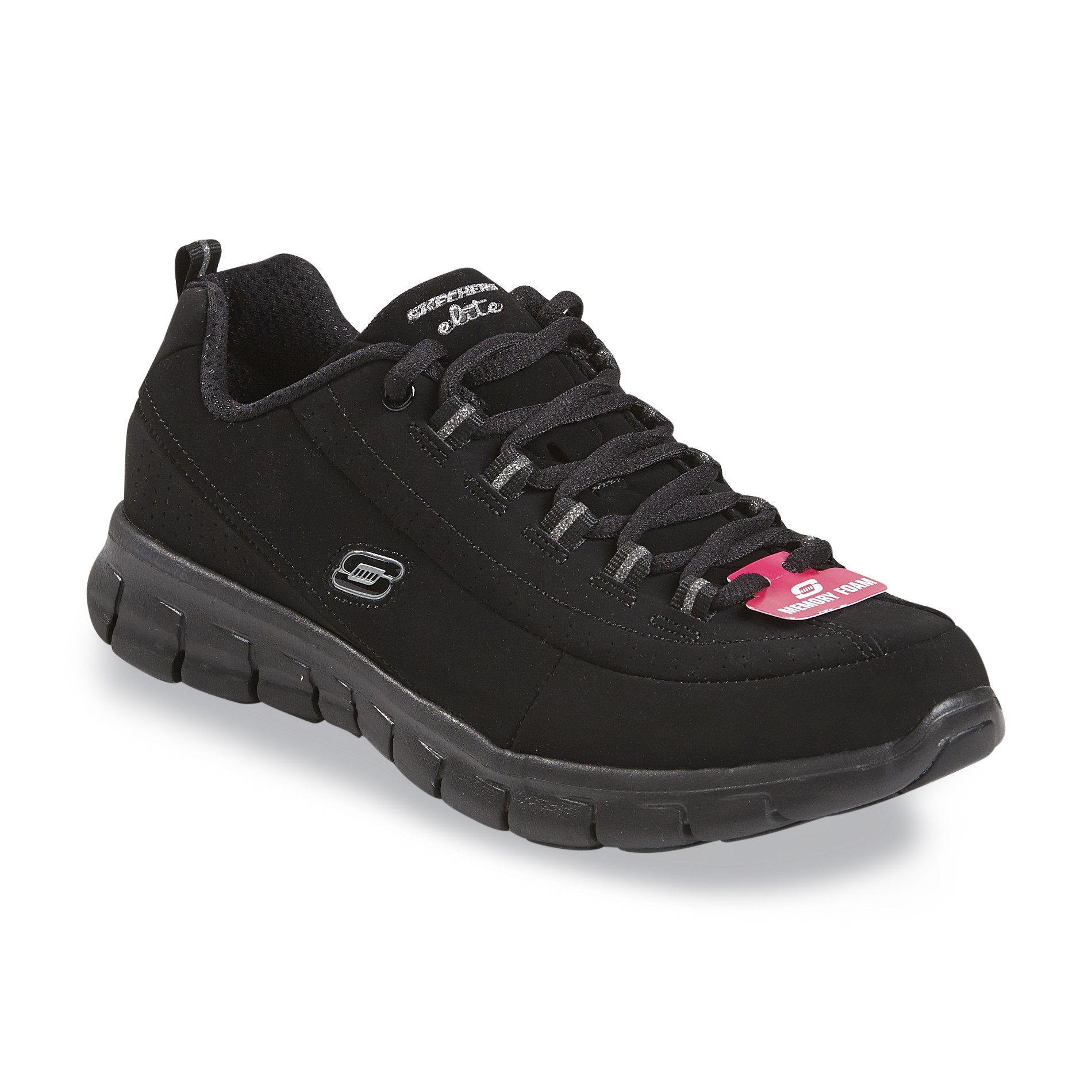 Skechers Womens Synergy Trend Setter Blackglitter Training Athletic Shoe Wide Width Size 8 image