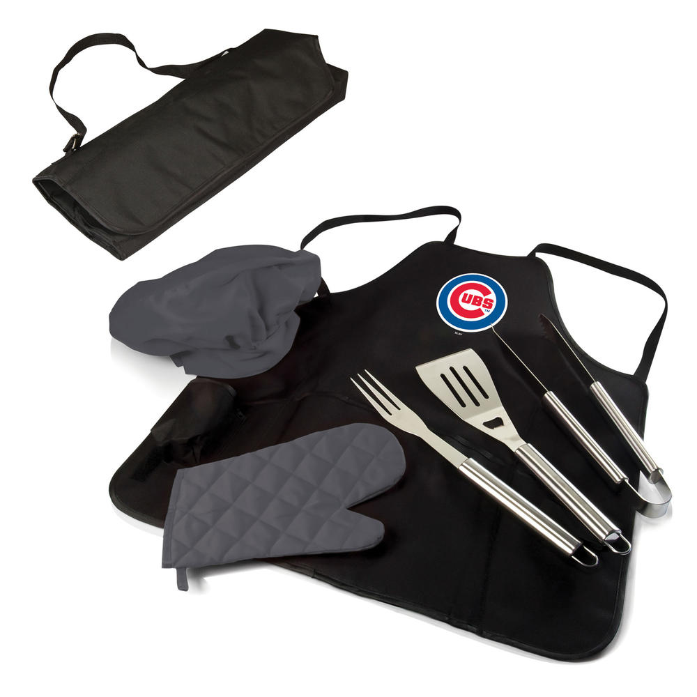 Picnic Time Chicago Cubs BBQ Apron Tote Pro Grill Set