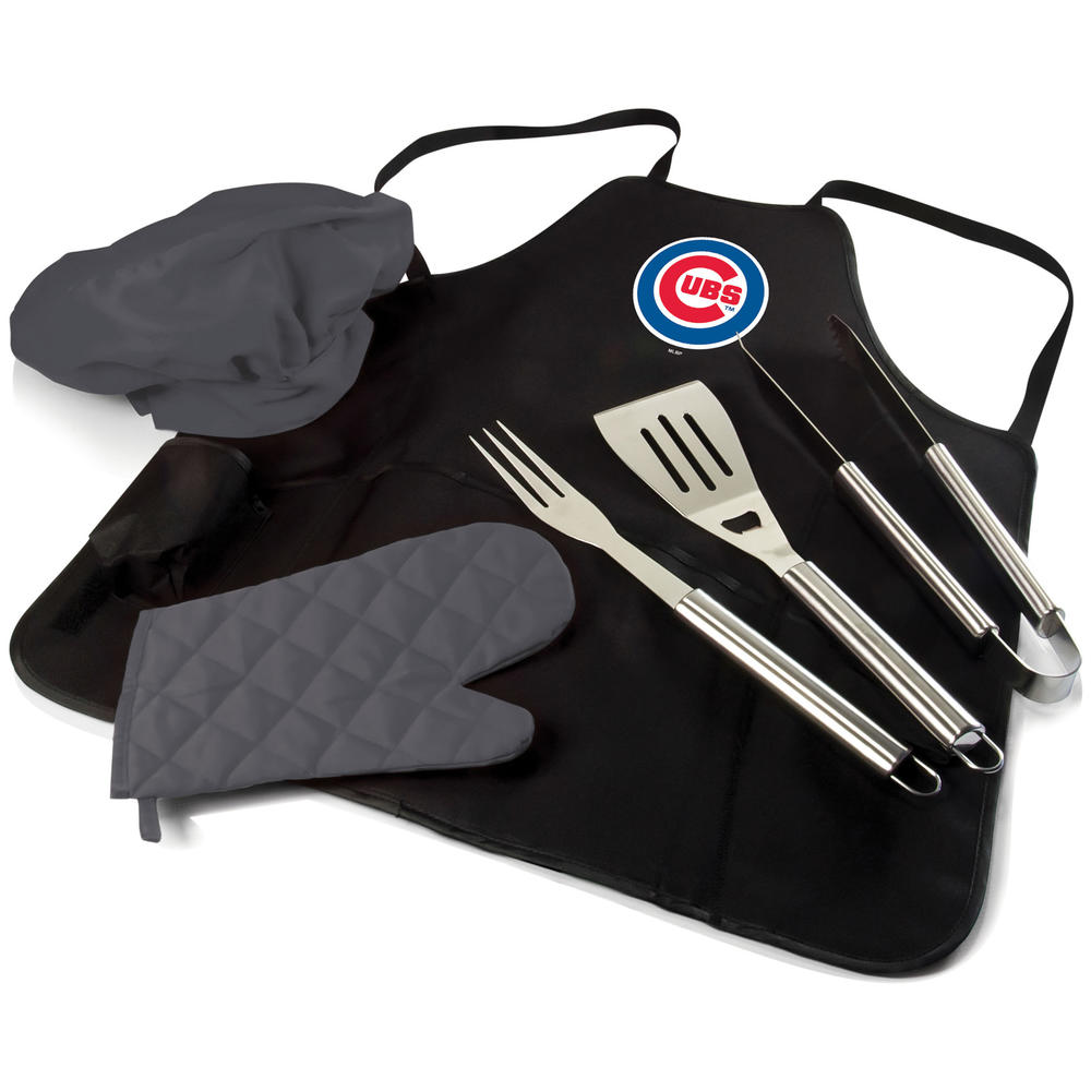 Picnic Time Chicago Cubs BBQ Apron Tote Pro Grill Set
