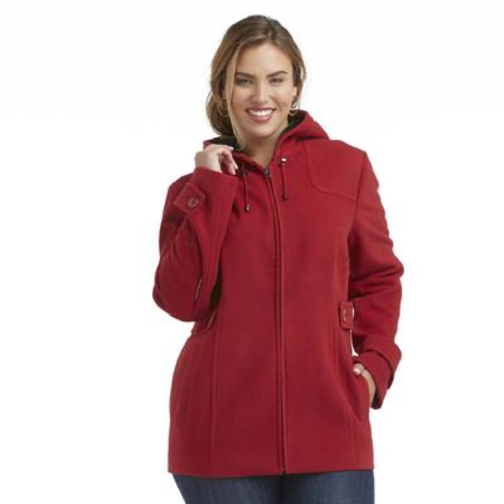 Covington Women's Plus Hooded Zip-Front Coat