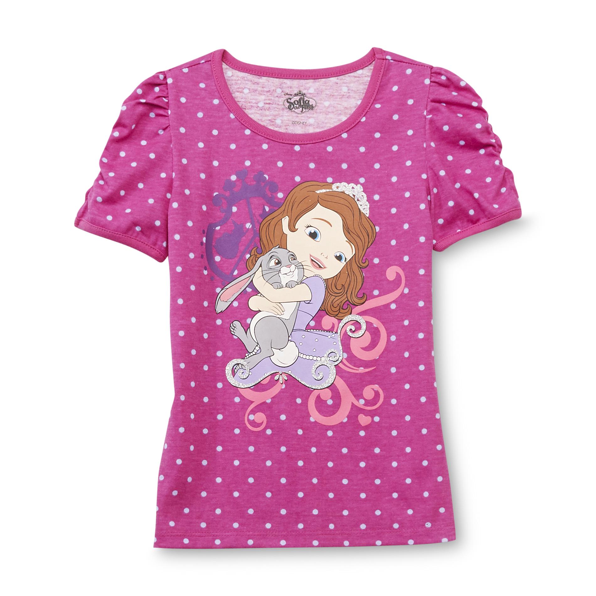 Disney Sofia the First Toddler Girl's Ruched Sleeve Top