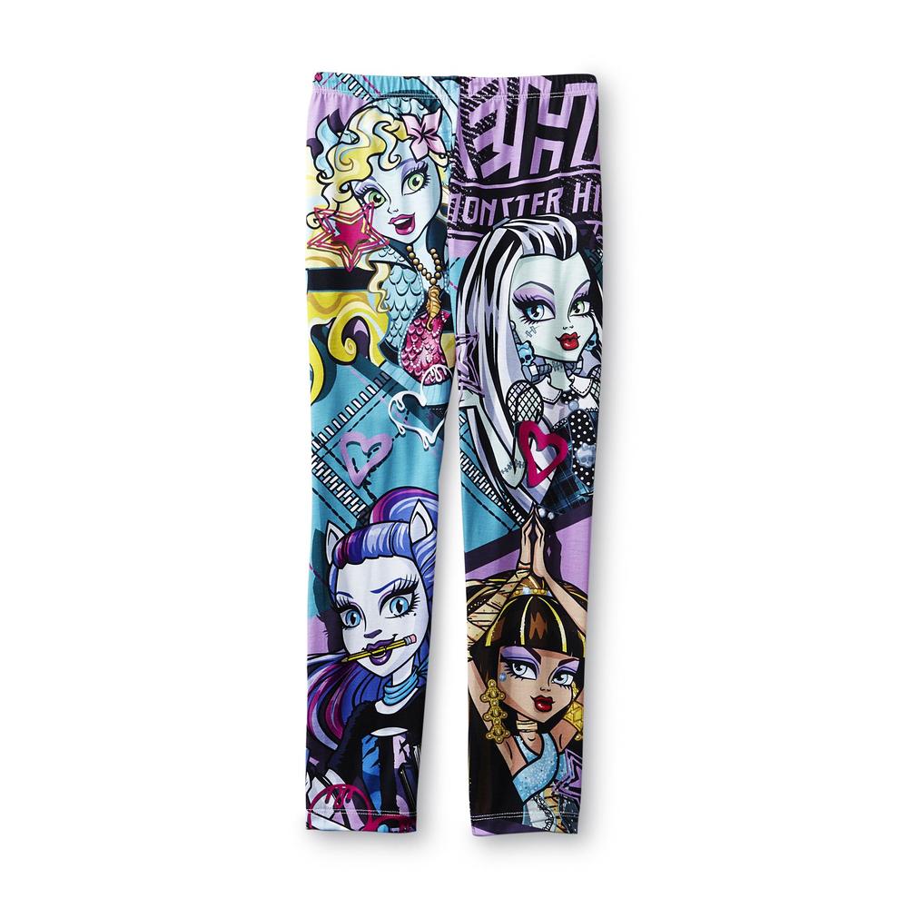 Monster High Girl's Sublimation Leggings - Frankie Stein