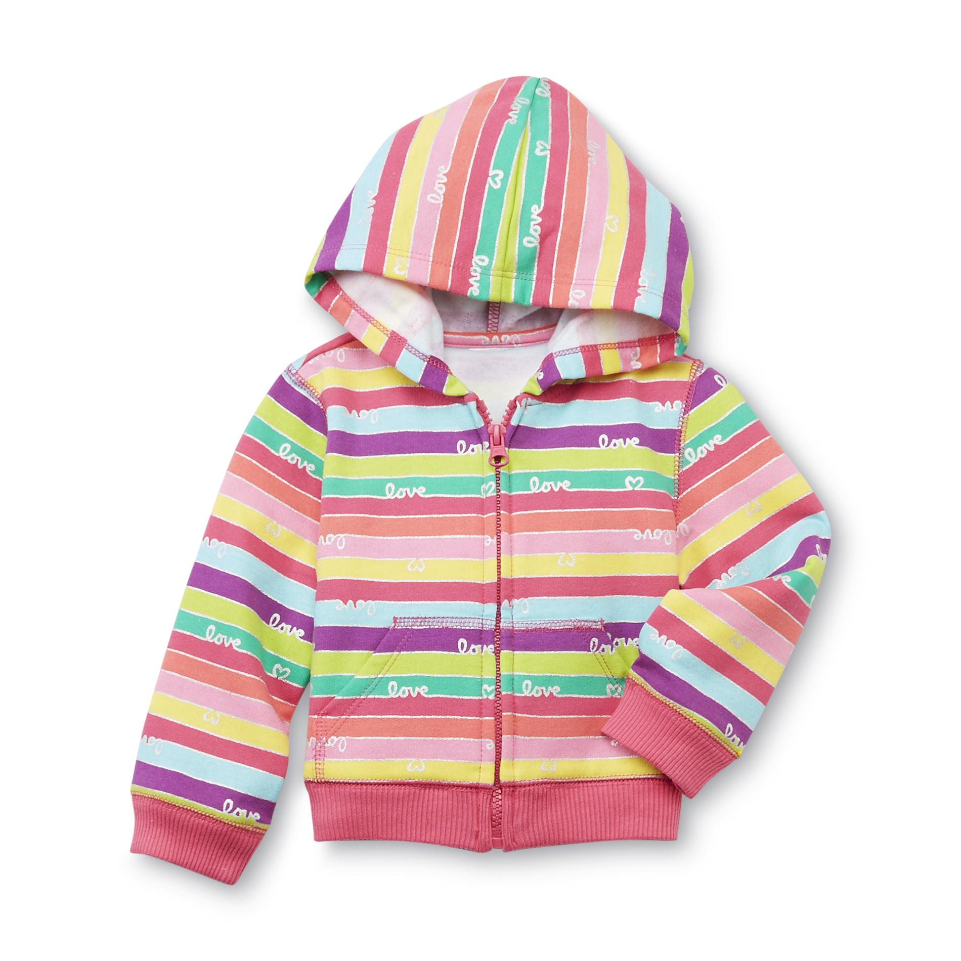 WonderKids Infant & Toddler Girl's Striped Hoodie Jacket - Love