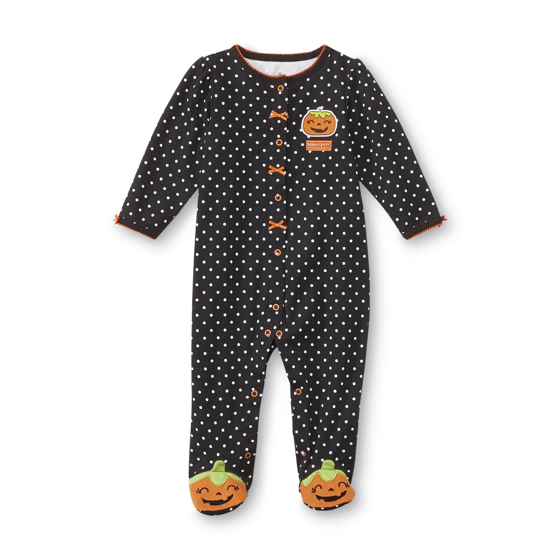 Holiday Editions Newborn Girl's Halloween Sleeper Pajamas - Pumpkins