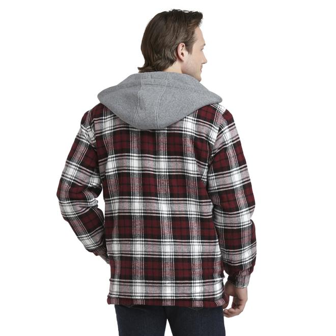 Northwest Territory Men's Hooded Faux Sherpa-Lined Flannel Jacket