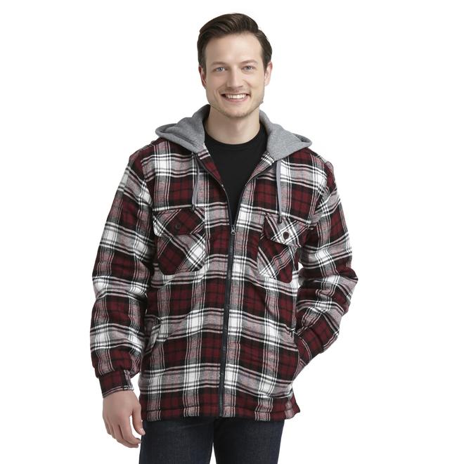 Northwest Territory Men's Hooded Faux SherpaLined Flannel Jacket