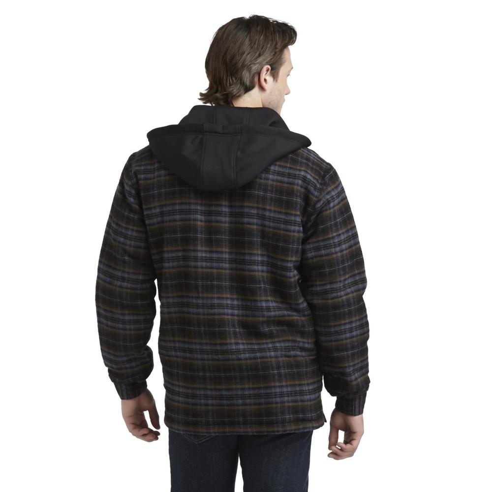 Northwest Territory Men's Hooded Faux Sherpa-Lined Flannel Jacket