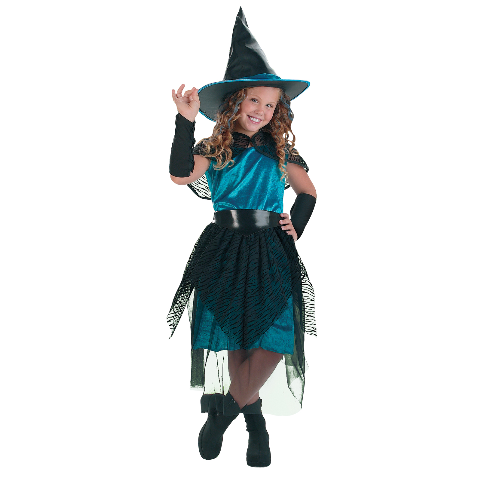 Girls Witch Midnight Turquoise Halloween Costume