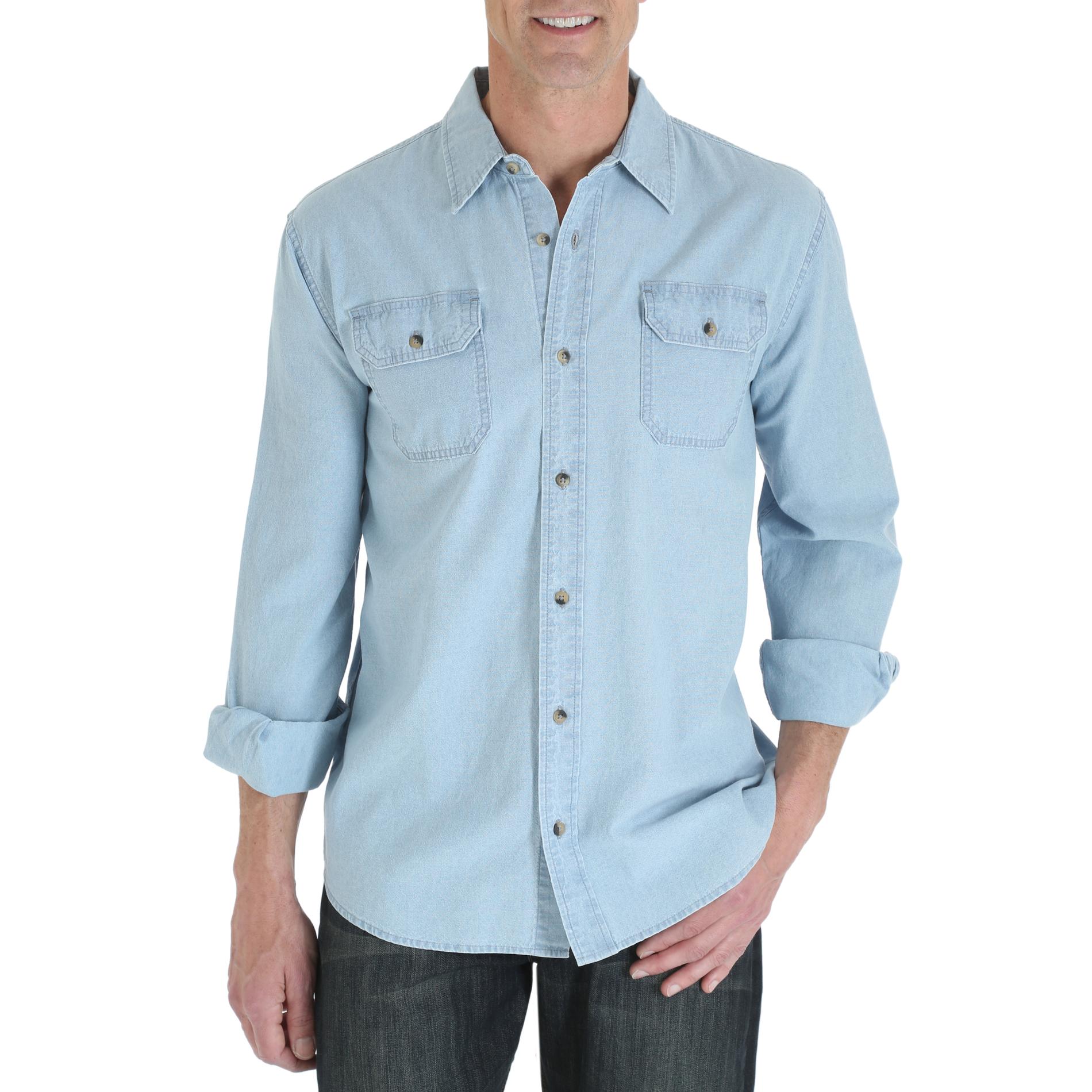 Wrangler Men's Chambray Long-Sleeve Shirt
