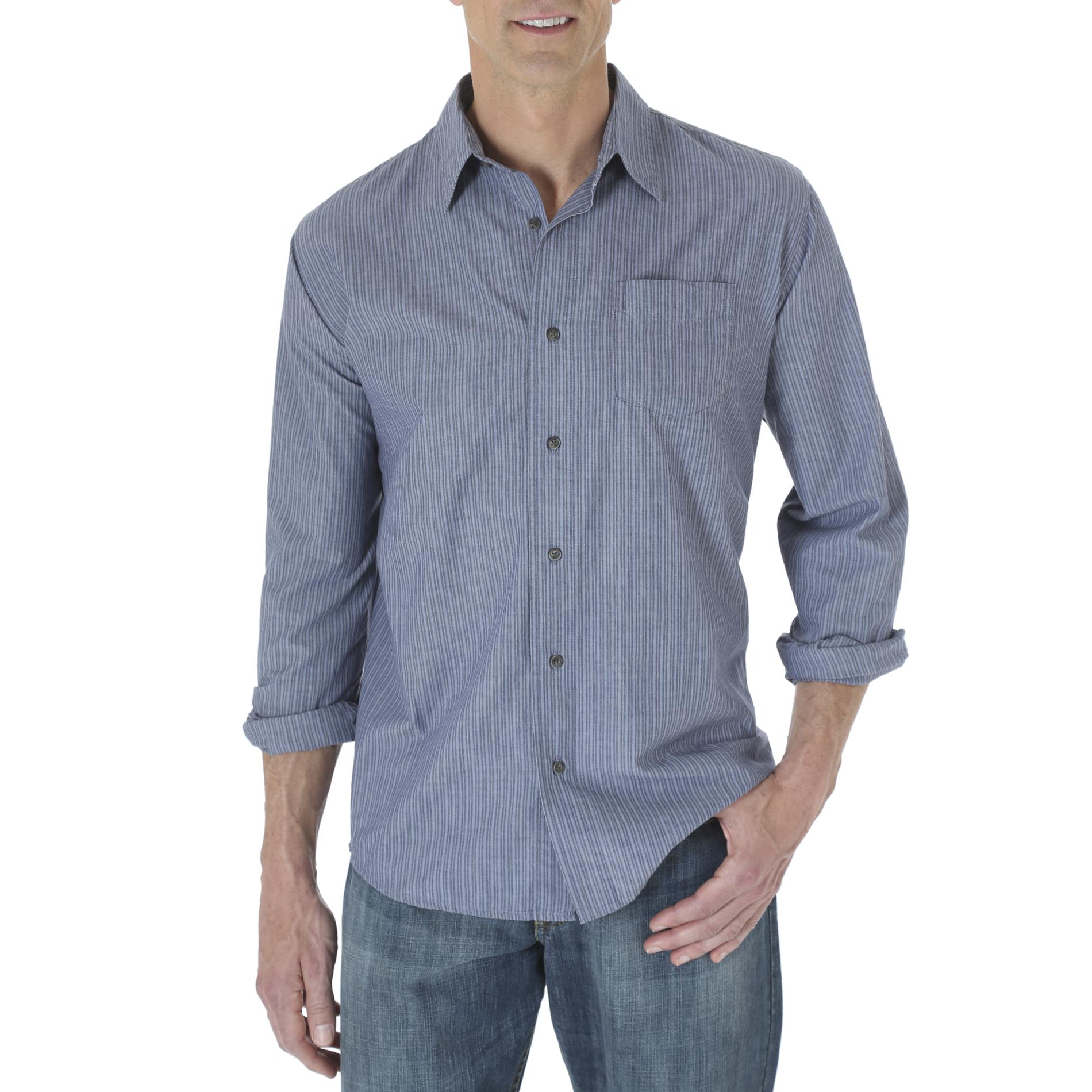 Wrangler Men's Woven Long-Sleeve Shirt - Striped