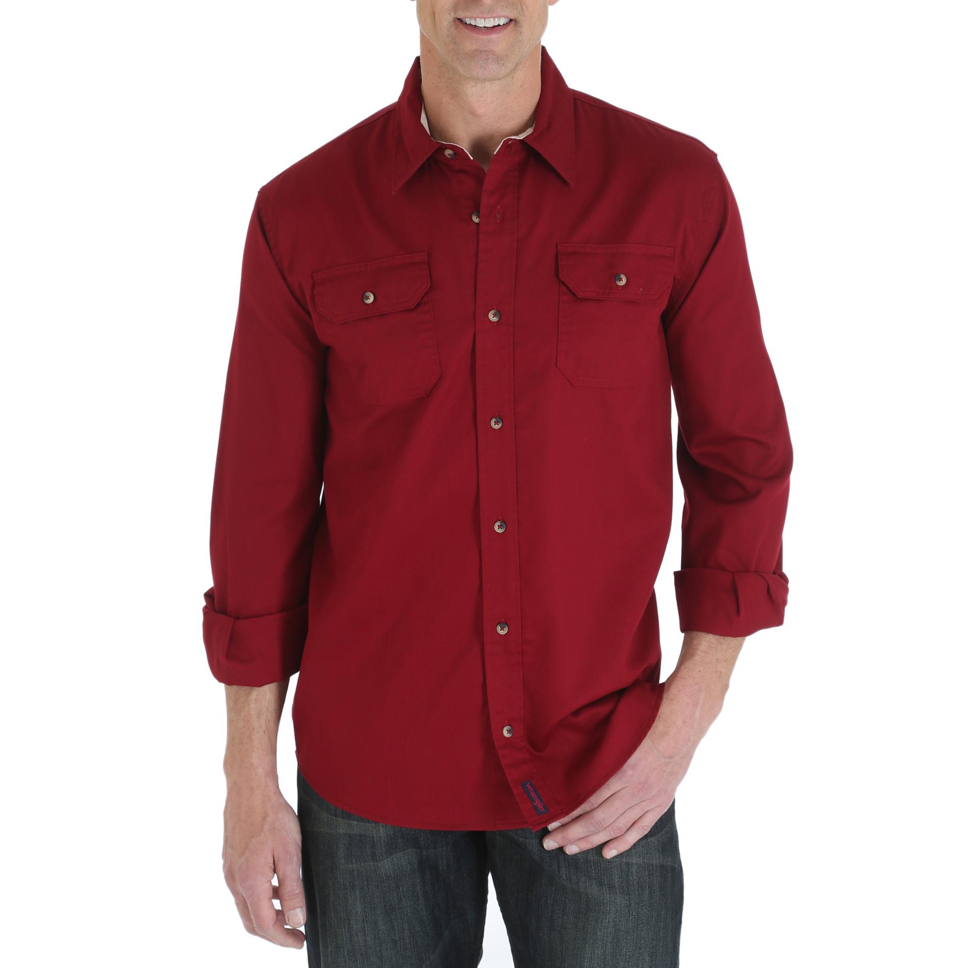 Wrangler Men's Twill Long-Sleeve Shirt