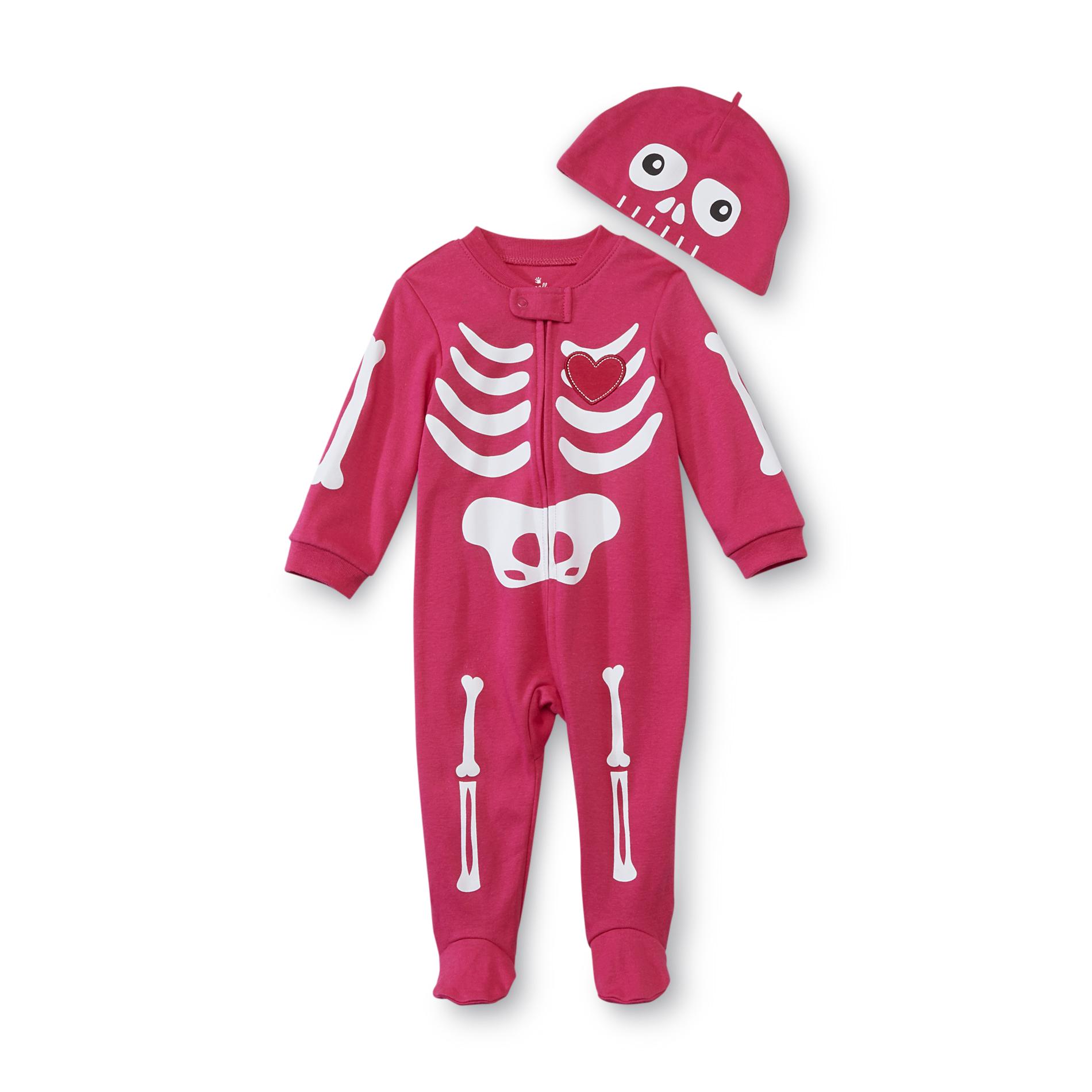 Holiday Editions Newborn Girl's Sleeper & Cap - Skeleton