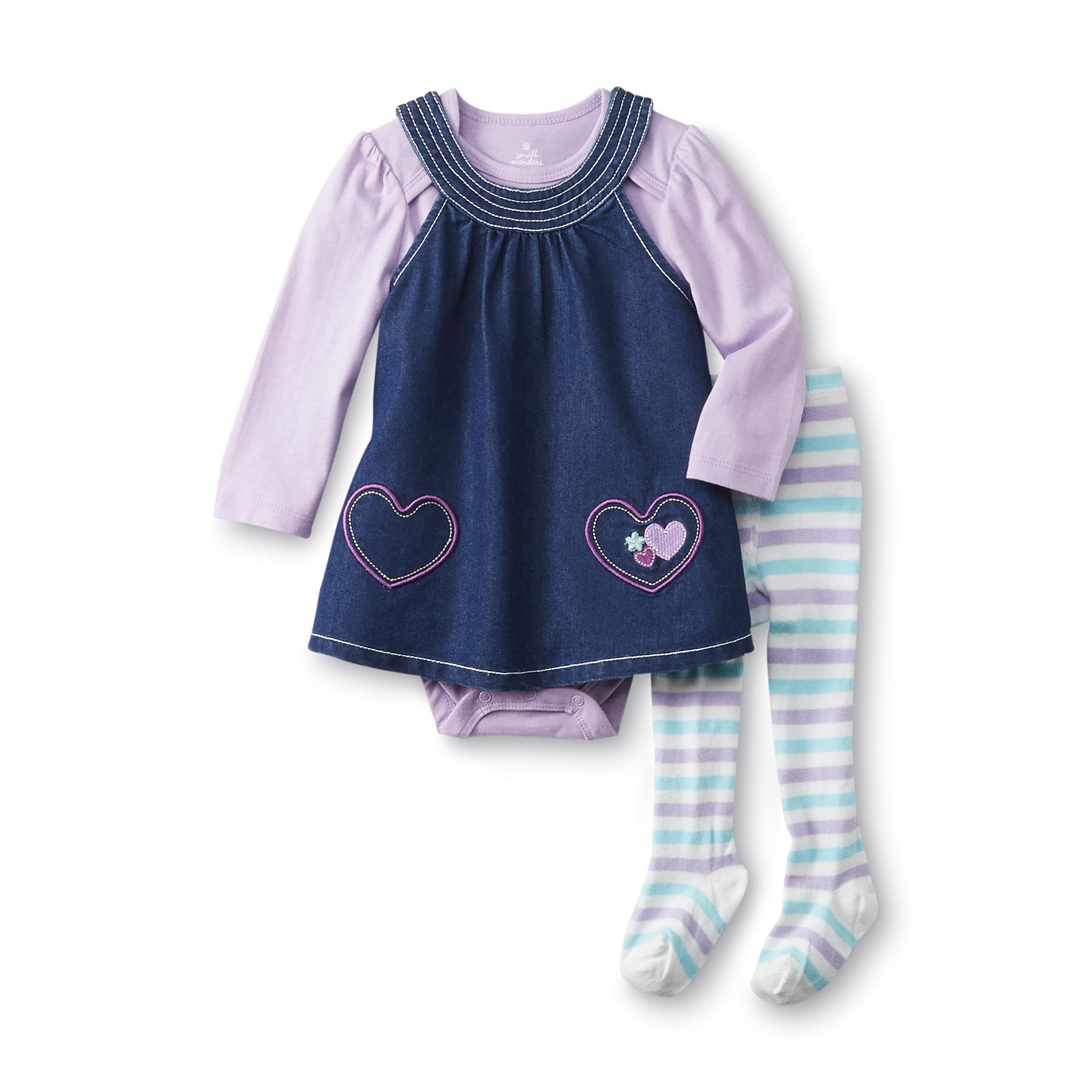 Small Wonders Newborn Girl's Jumper  Bodysuit & Leggings - Hearts