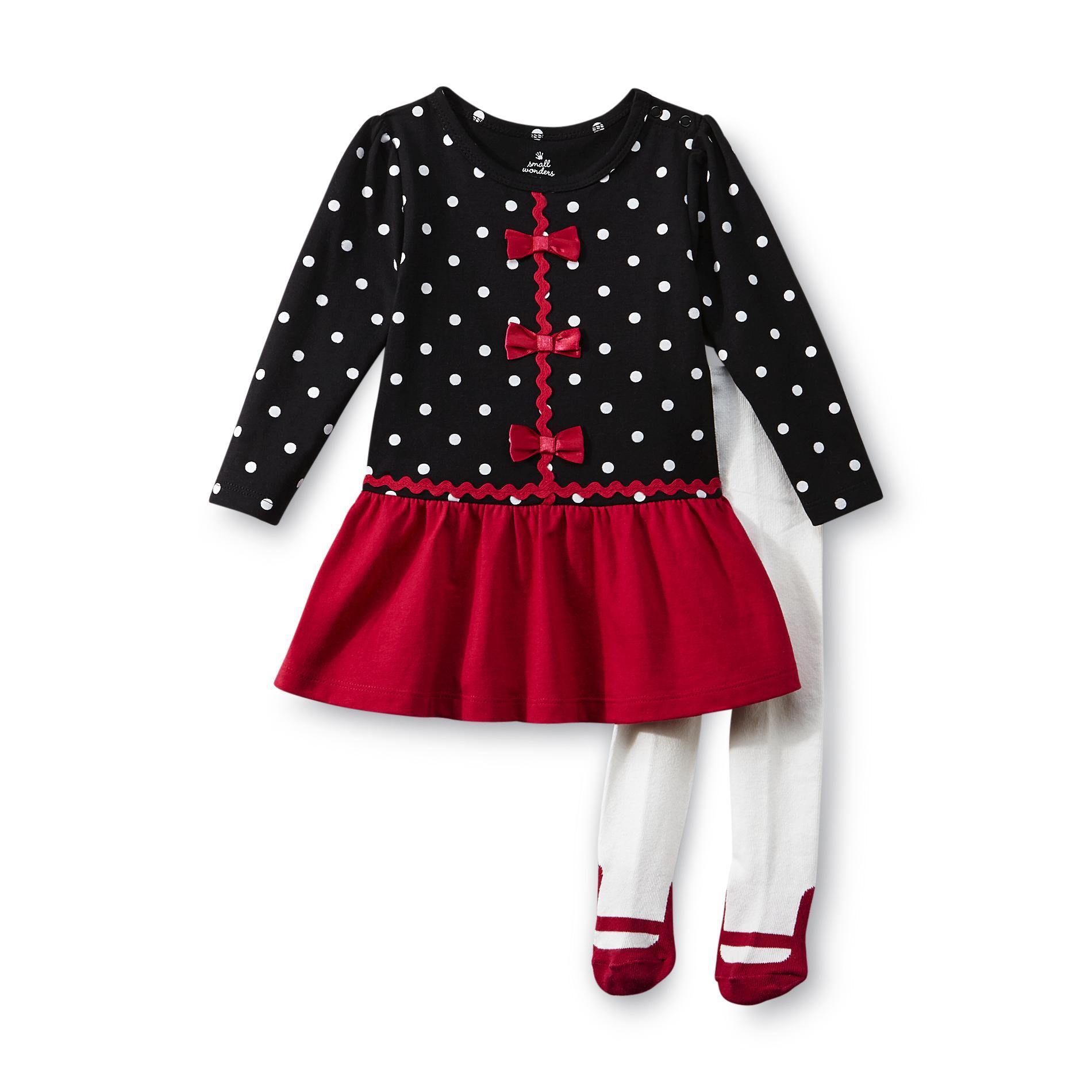 Small Wonders Newborn Girl's Dress & Tights - Polka Dot
