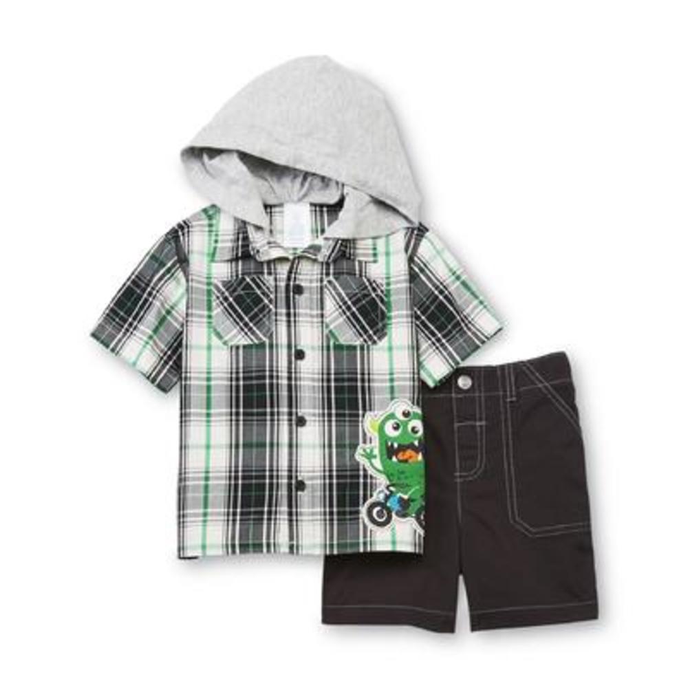 WonderKids Infant & Toddler Boy's Short-Sleeve Hooded Shirt & Shorts - Monster