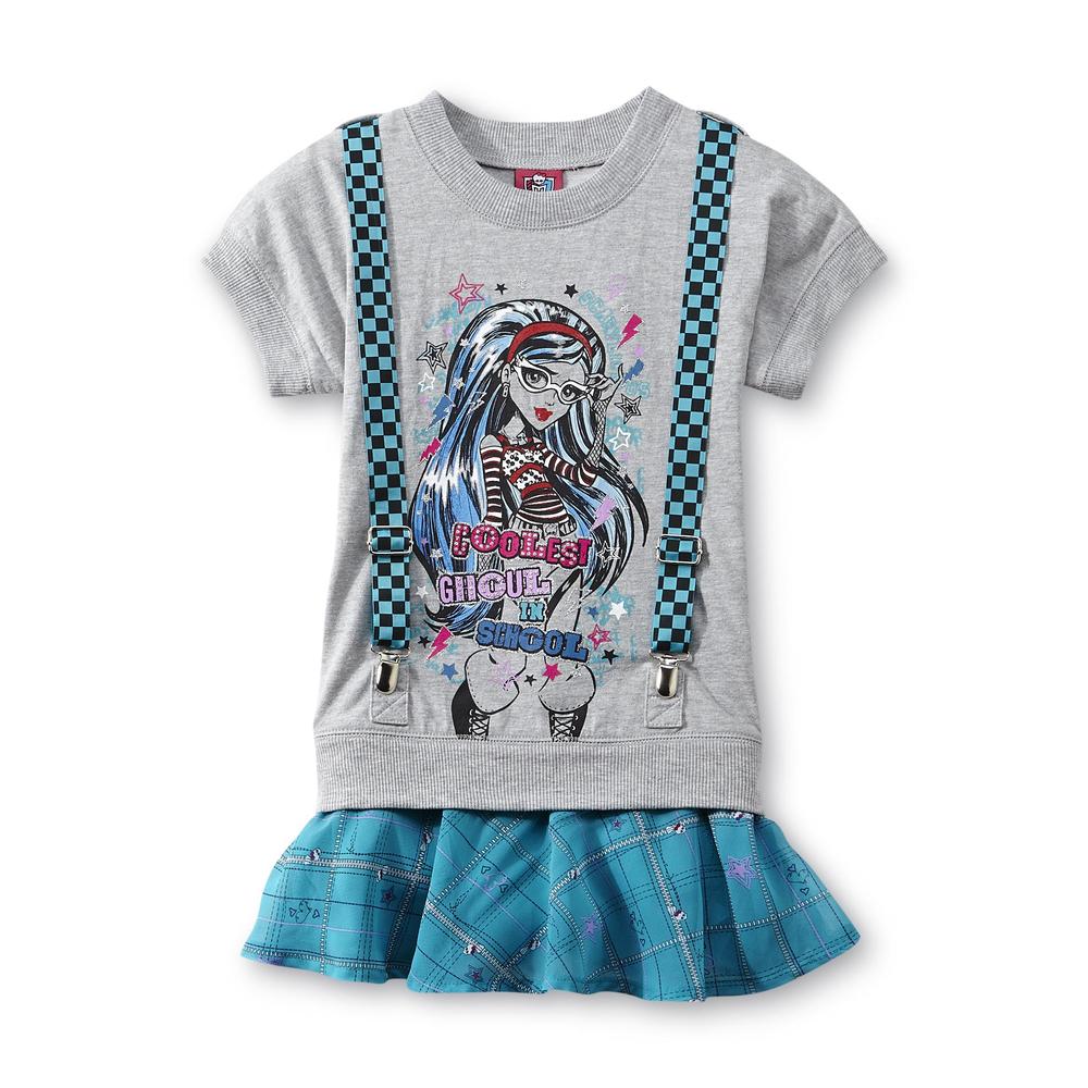 Monster High Girl's Skirted Suspender Top - Ghoulia Yelps