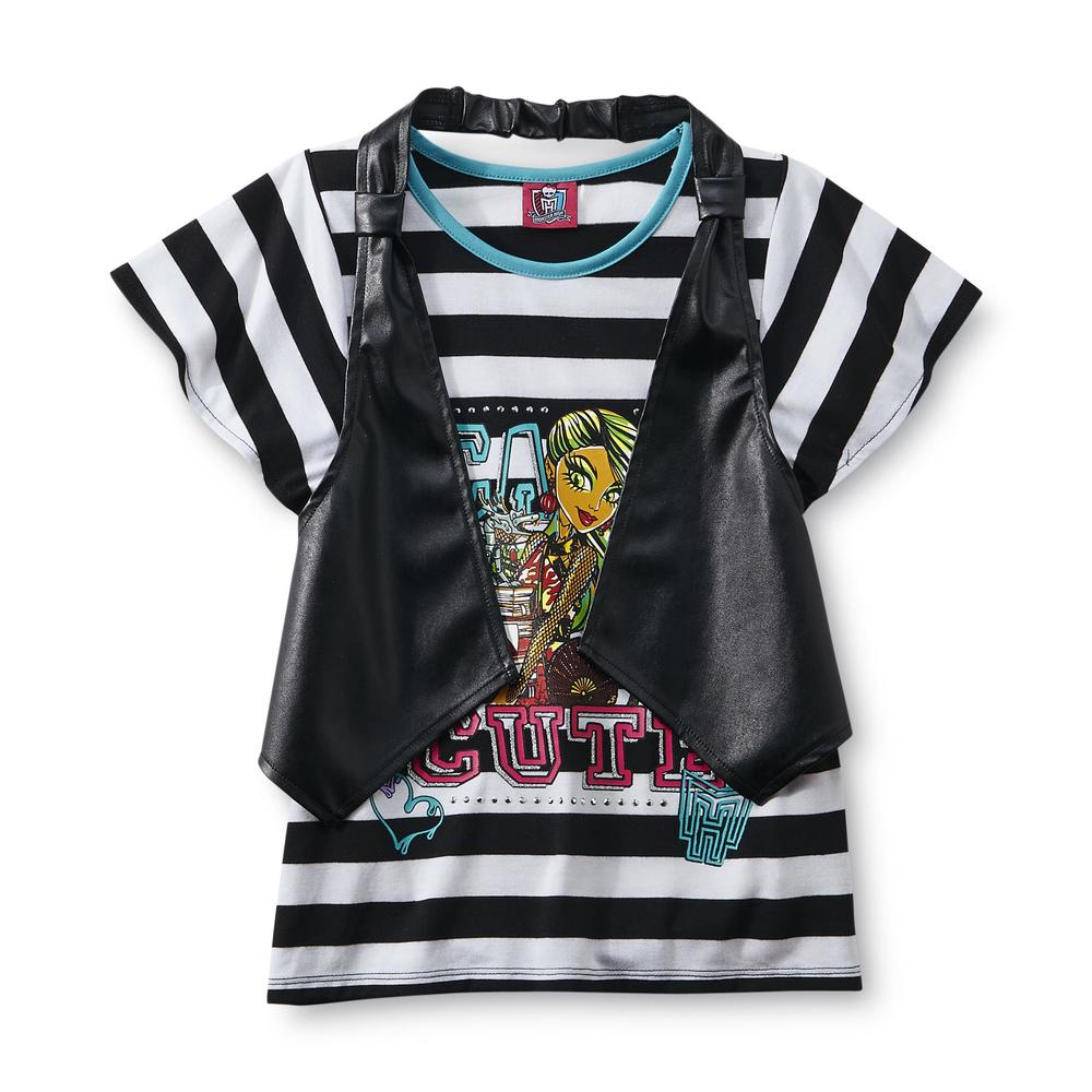 Monster High Girl's Layered-Look Graphic Top - Jinafire Long