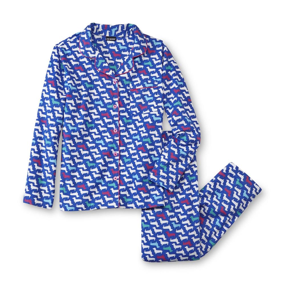 Joe Boxer Women's Flannel Pajamas - Weiner Dog Print