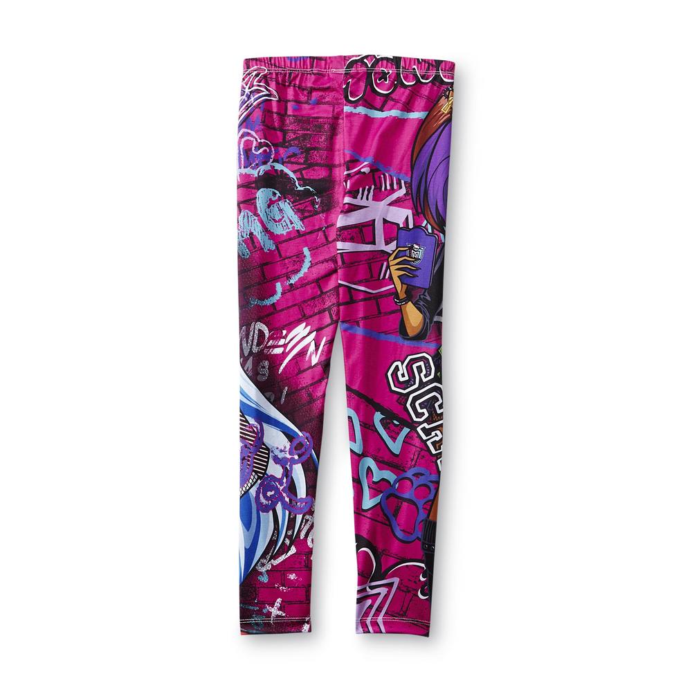 Monster High Girl's Sublimation Leggings - Ghoulia Yelps