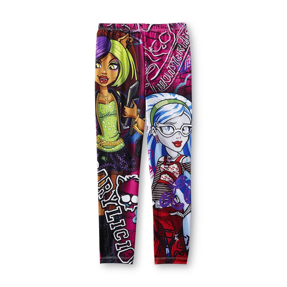 Monster High Girl's Sublimation Leggings - Ghoulia Yelps